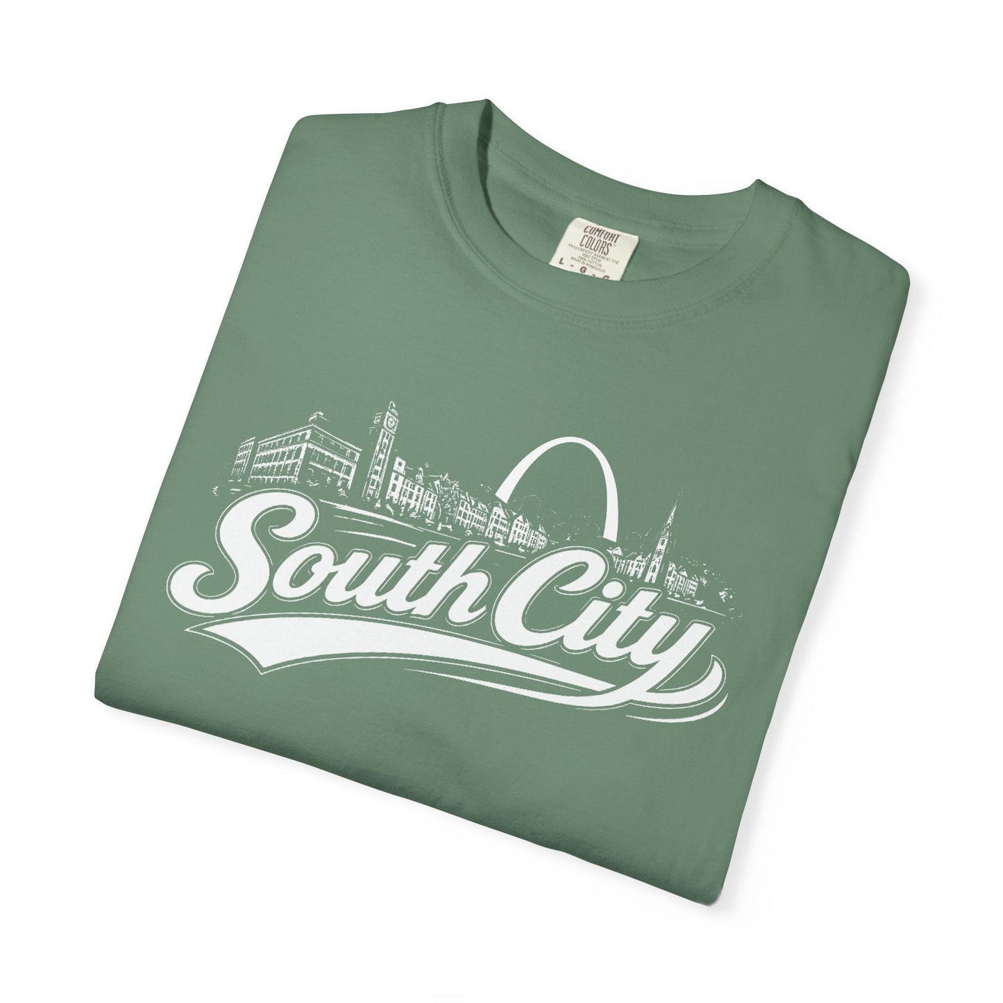 South City St. Louis Shirt Comfort Colors Tee | STL Arch Skyline Graphic | Vintage South City T‑Shirt | Saint Louis Neighborhood Apparel