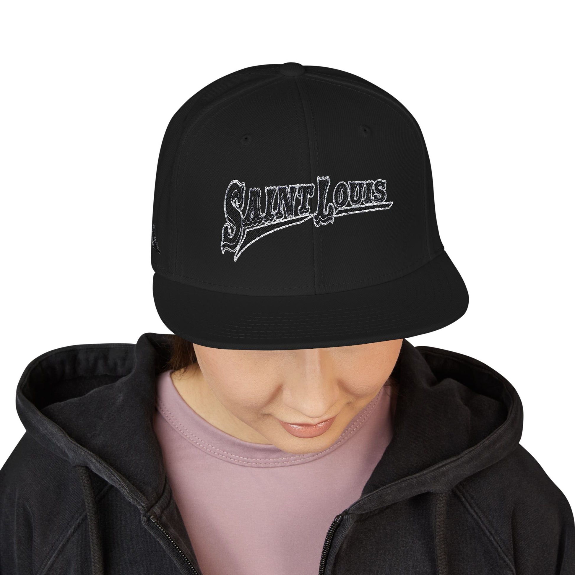 Saint Louis Flat Bill Snapback Cap with Skyline sides Printify