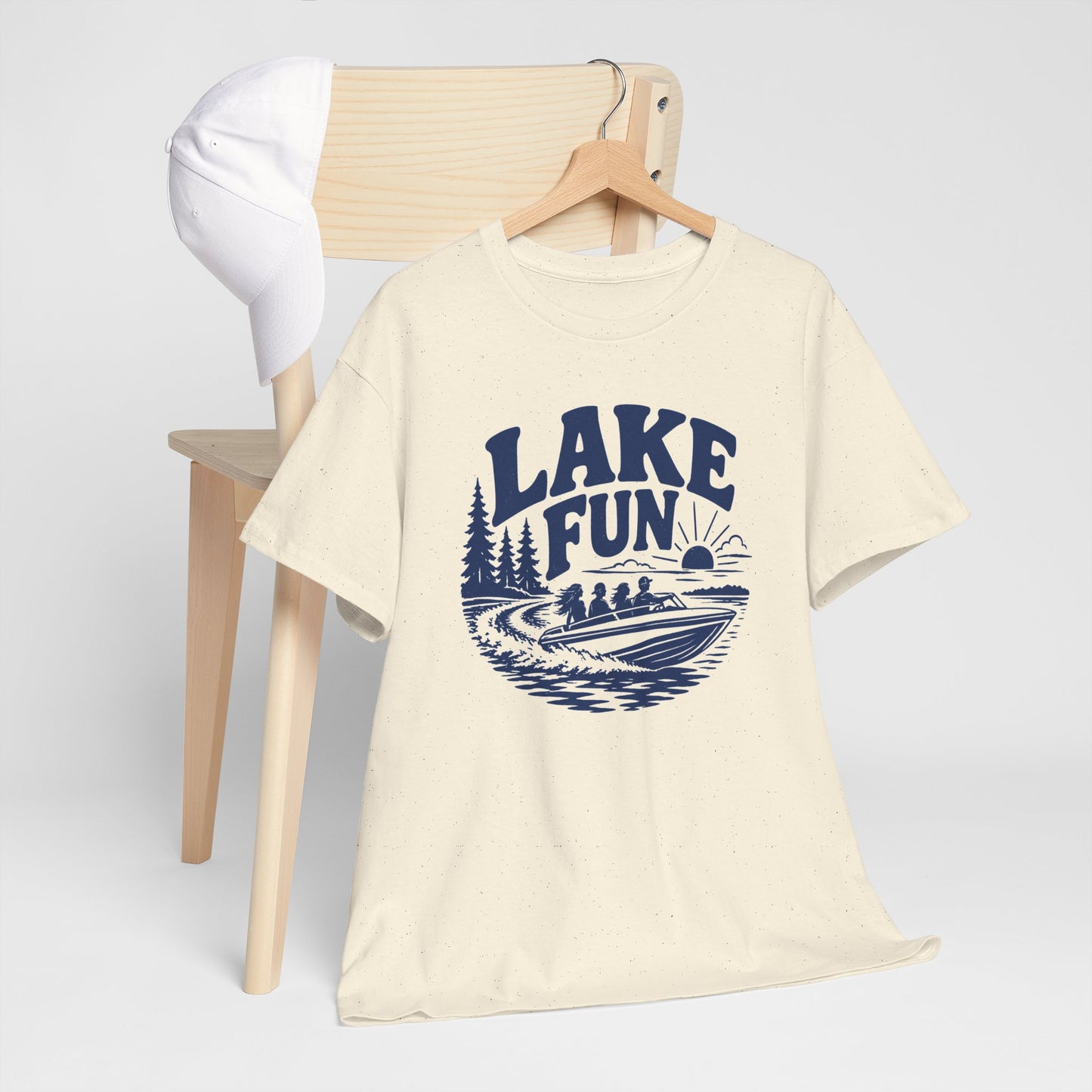 Lake Fun Boat T-Shirt — Vintage Lakeside Summer Tee
