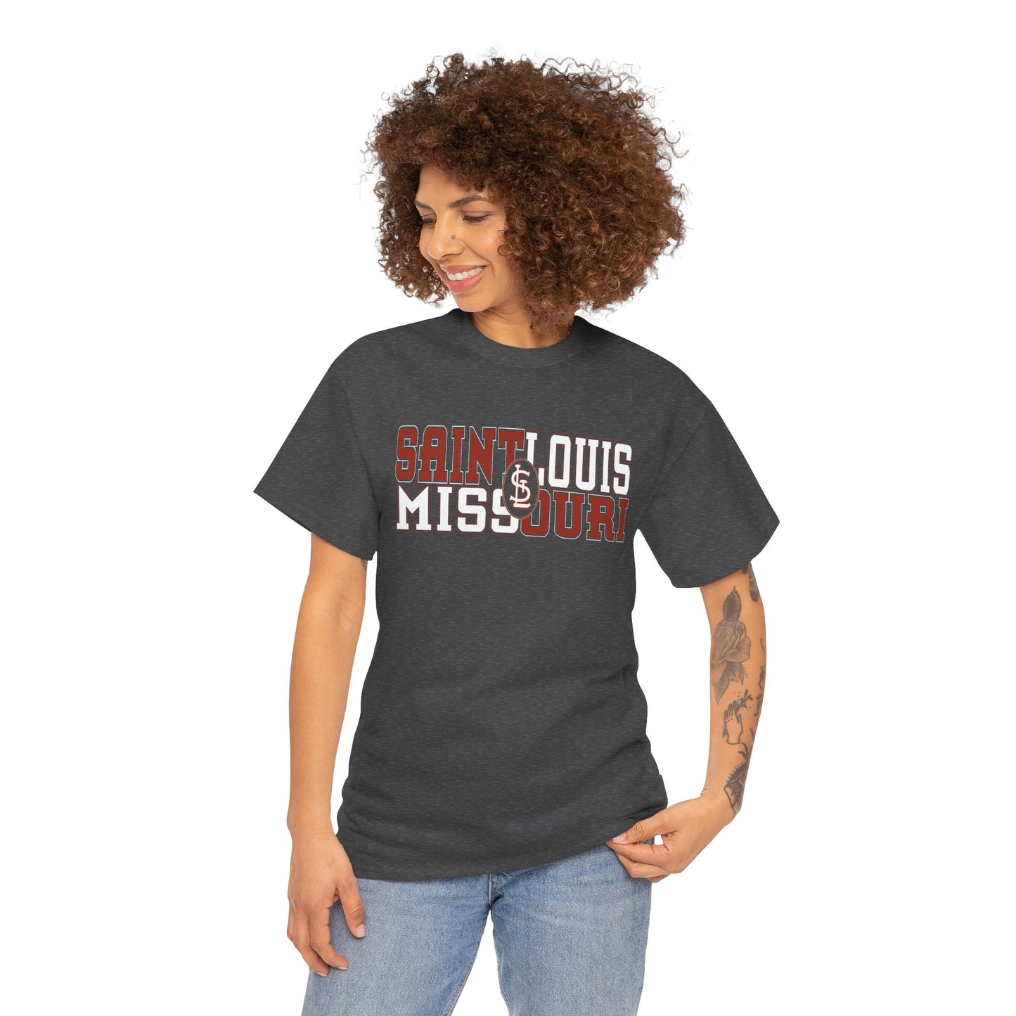 St Louis Missouri Unisex Tee in Red & White