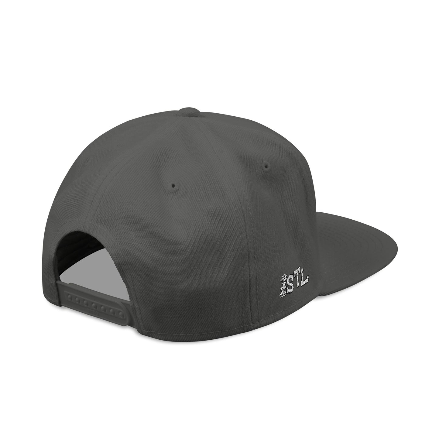 STL Embroidered Snapback Hat- Black & White Lettering Printify