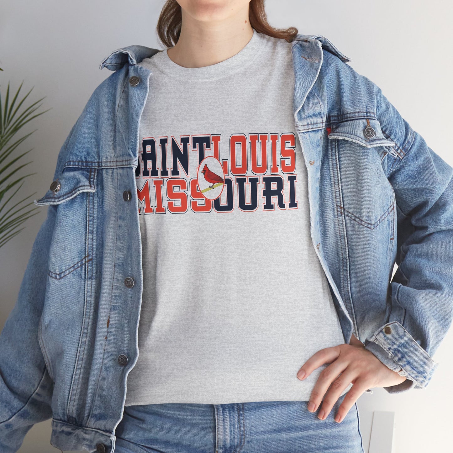 Saint Louis Tee in Red and Blue Lettering