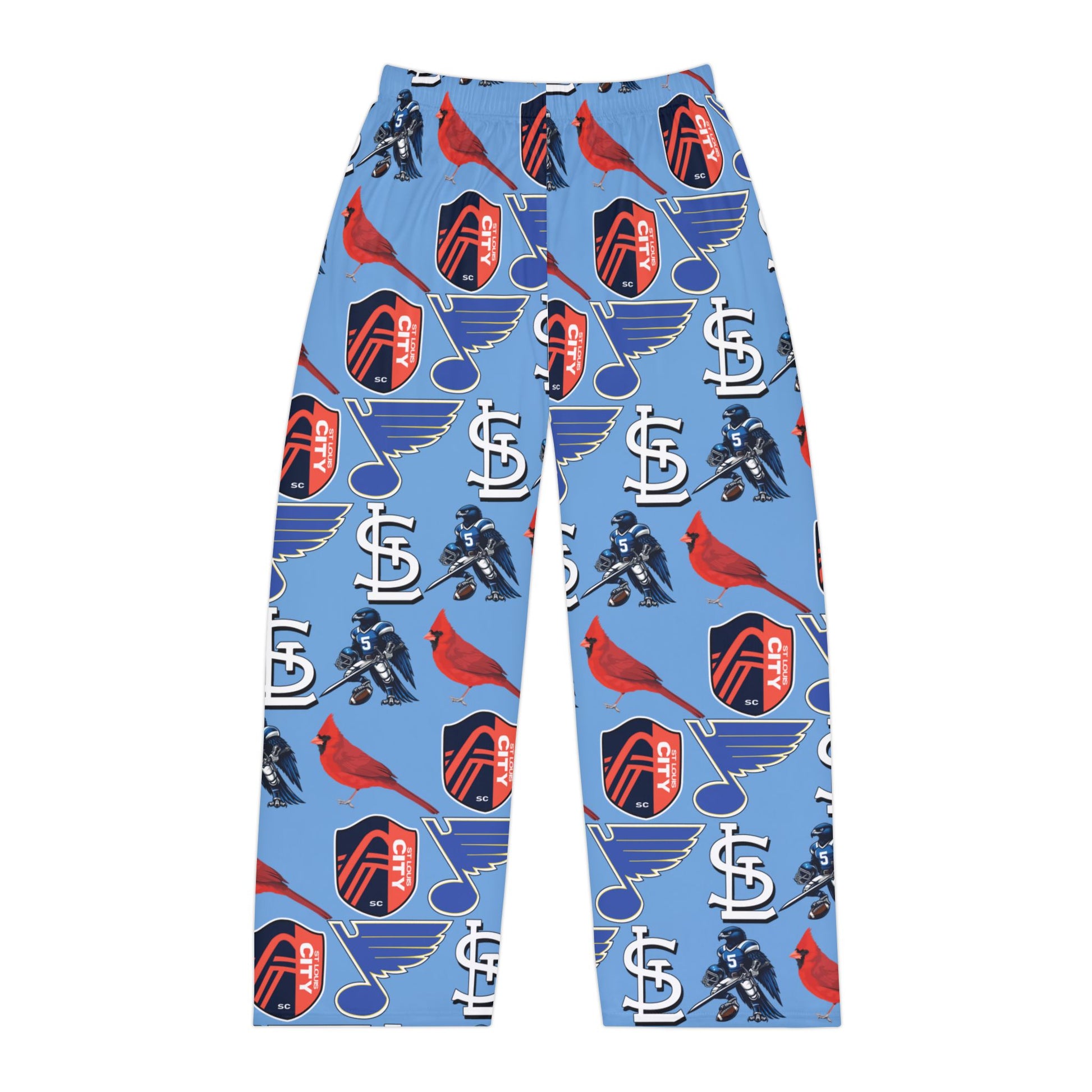 Pajama Pants - St Louis Sports Design in Light Blue Printify