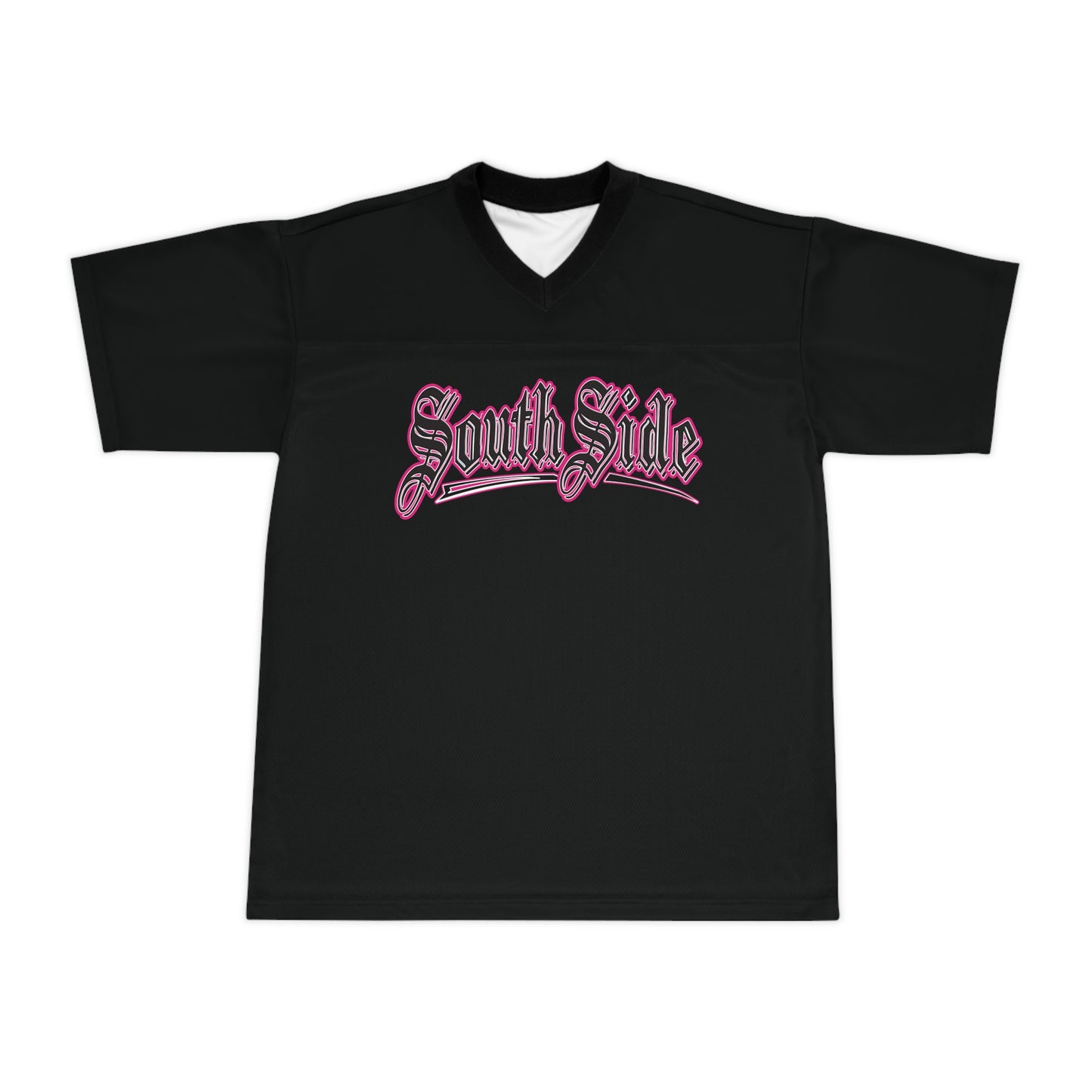 South Side Unisex Football Jersey (AOP)Black & Pink