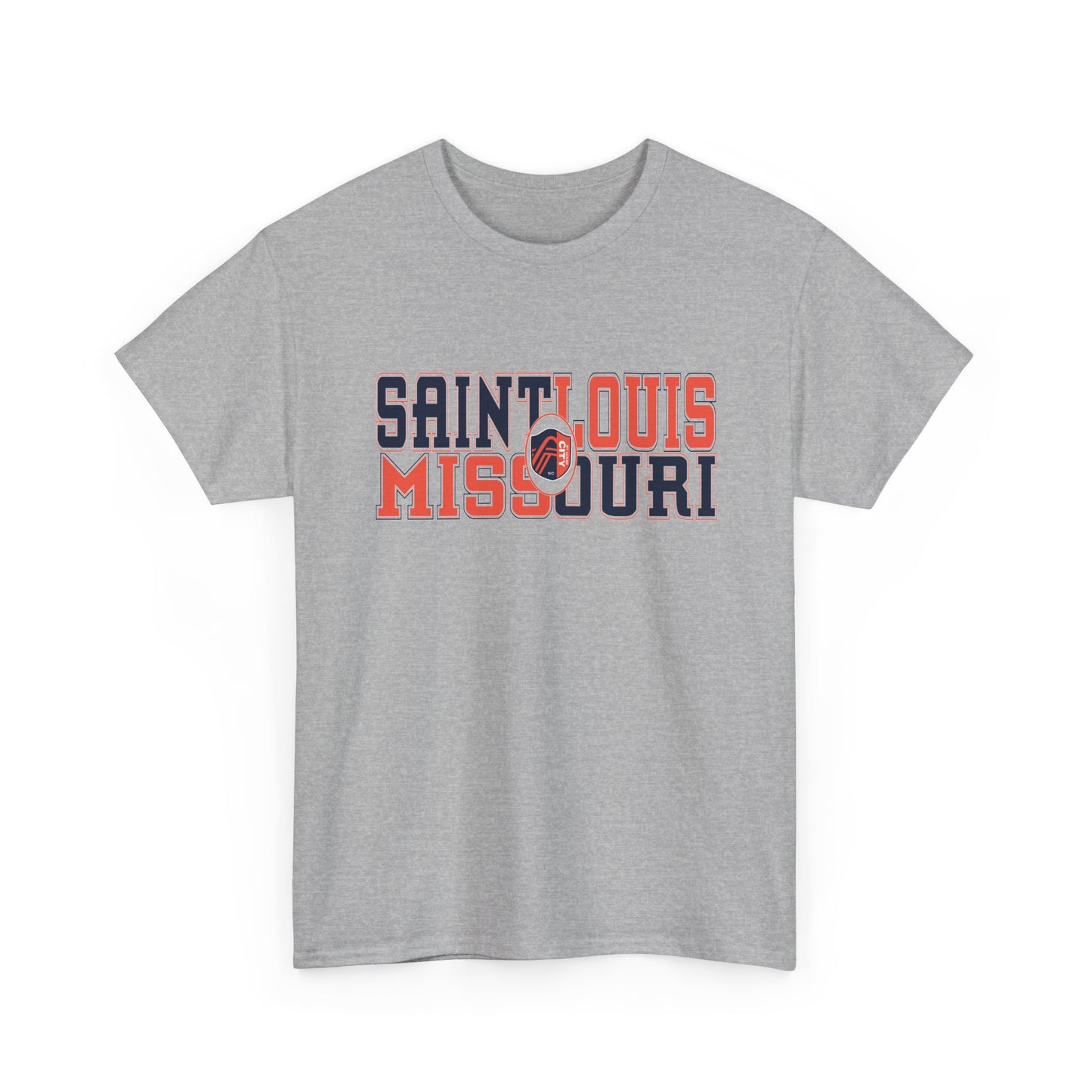 Saint Louis Missouri Tee in Blue and Red Font