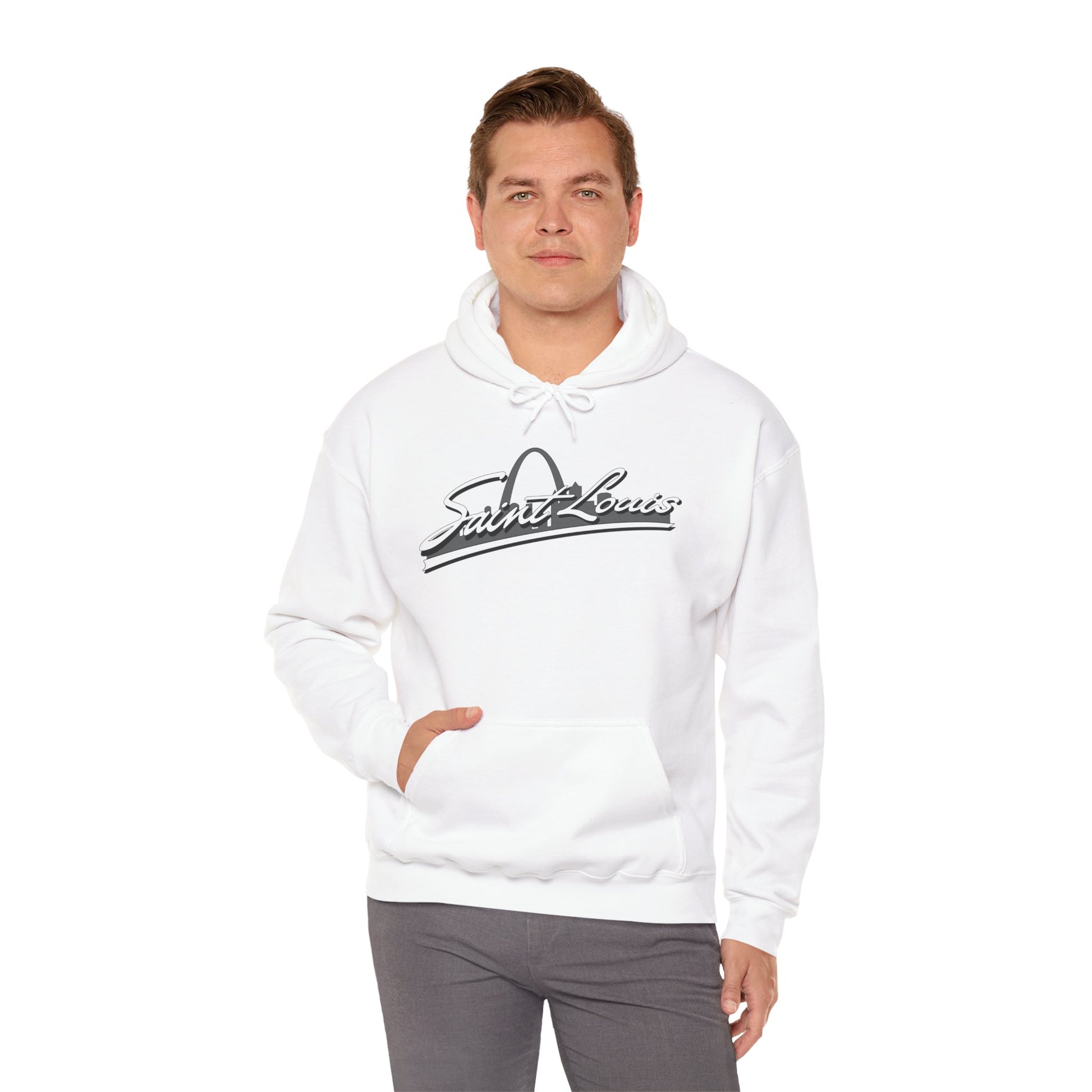Saint Louis Graphic Hooded Sweatshirt Printify