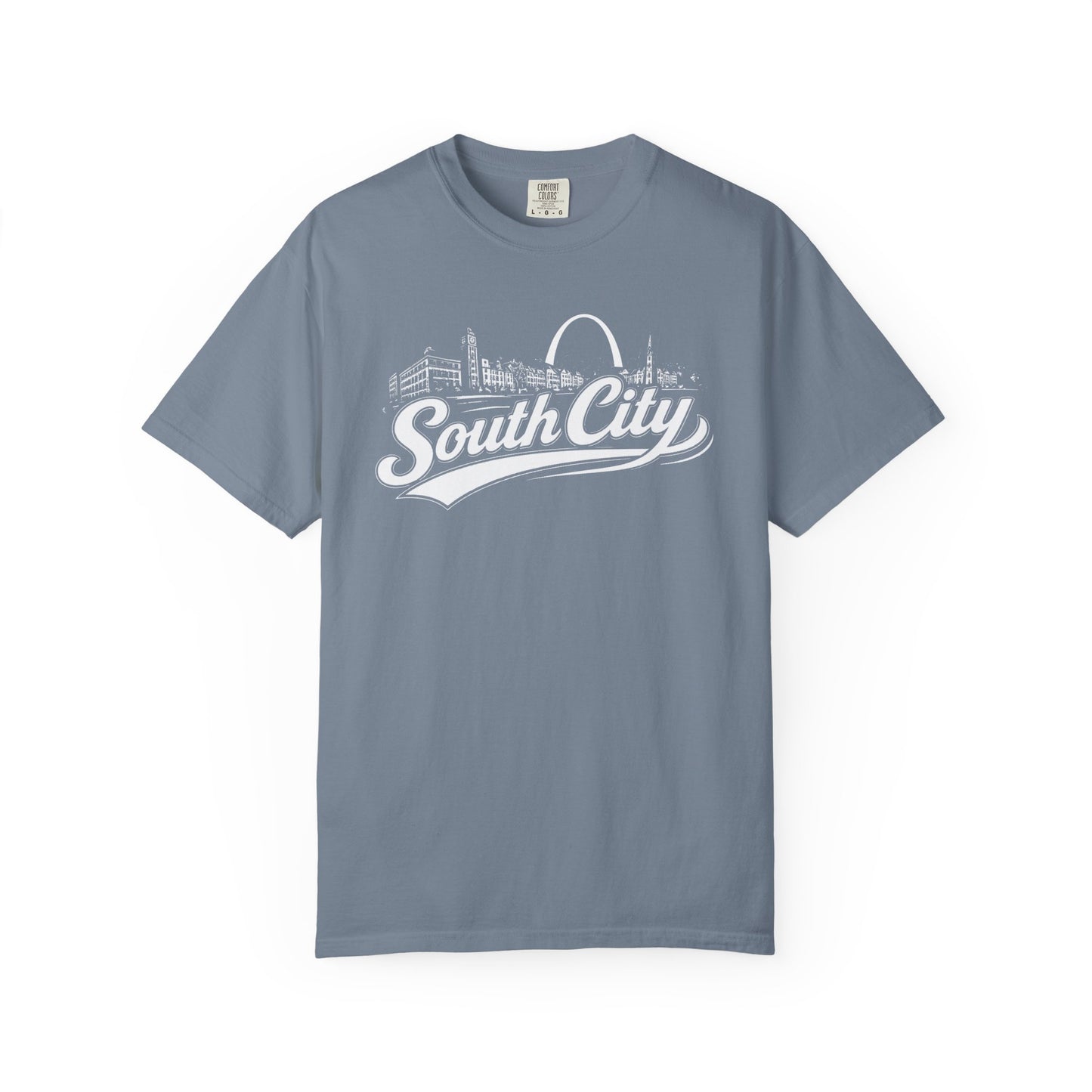 South City St. Louis Shirt Comfort Colors Tee | STL Arch Skyline Graphic | Vintage South City T‑Shirt | Saint Louis Neighborhood Apparel