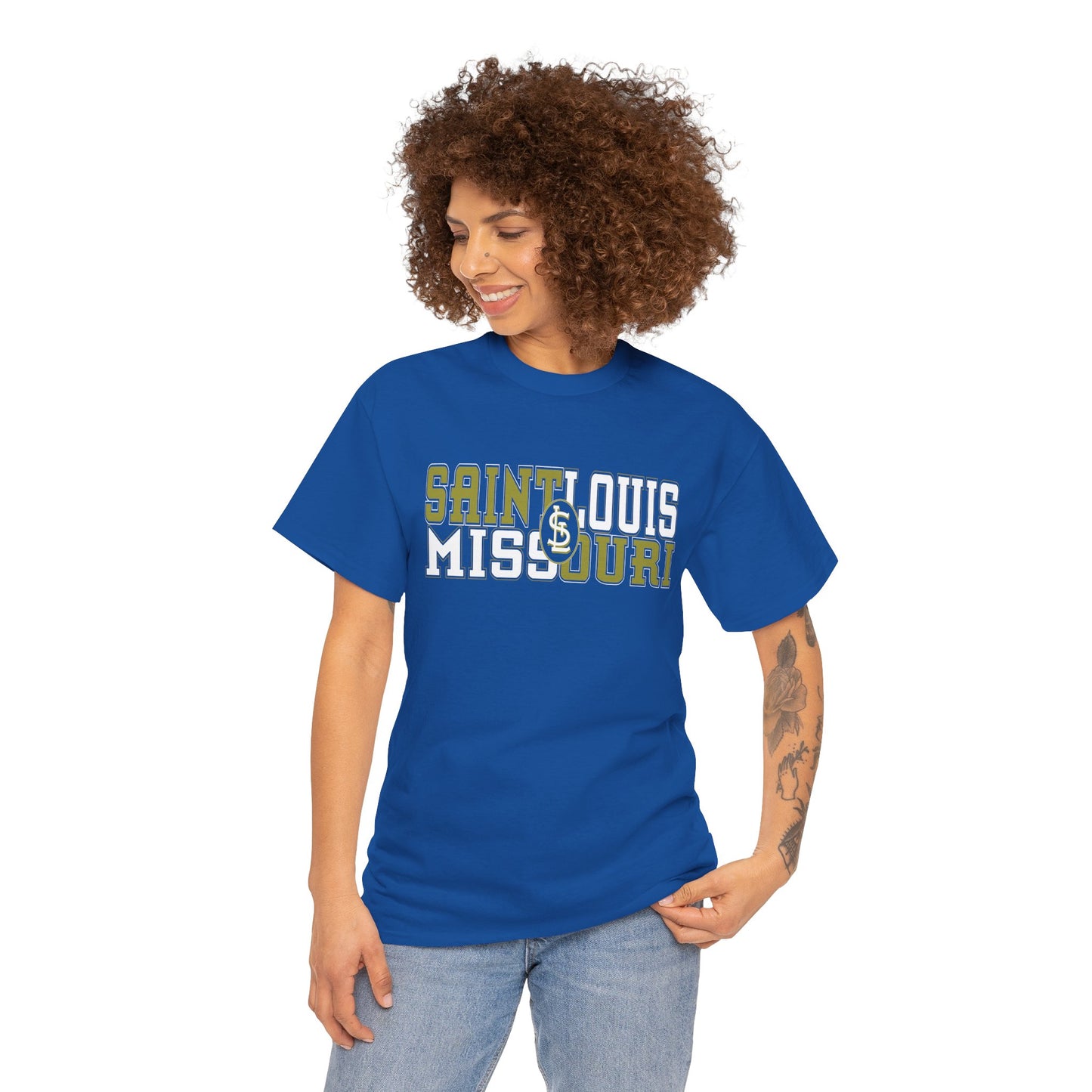 St Louis Missouri Gold & White Unisex Tee