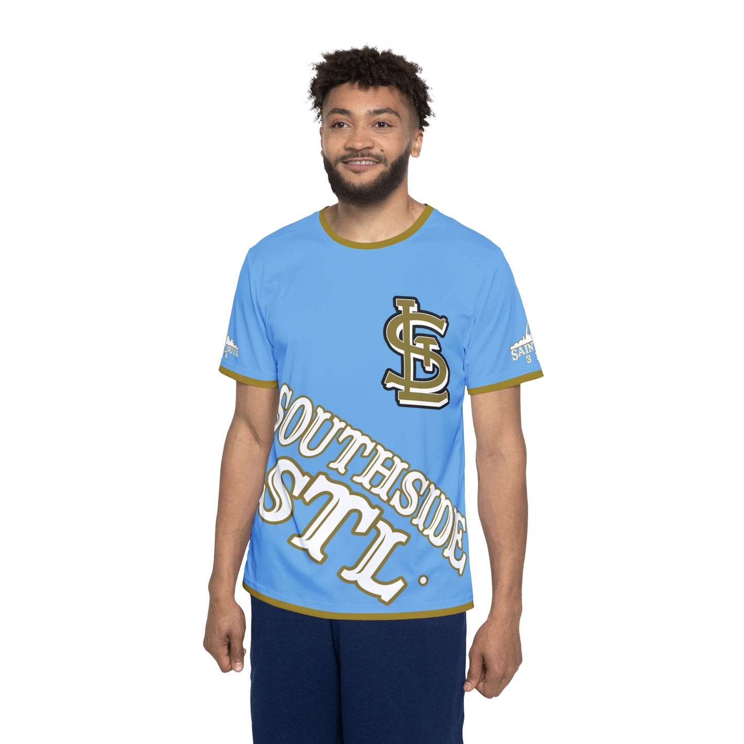 Southside STL All Over Print Sport Jersey (Light Blue)– Gold Skyline Edition