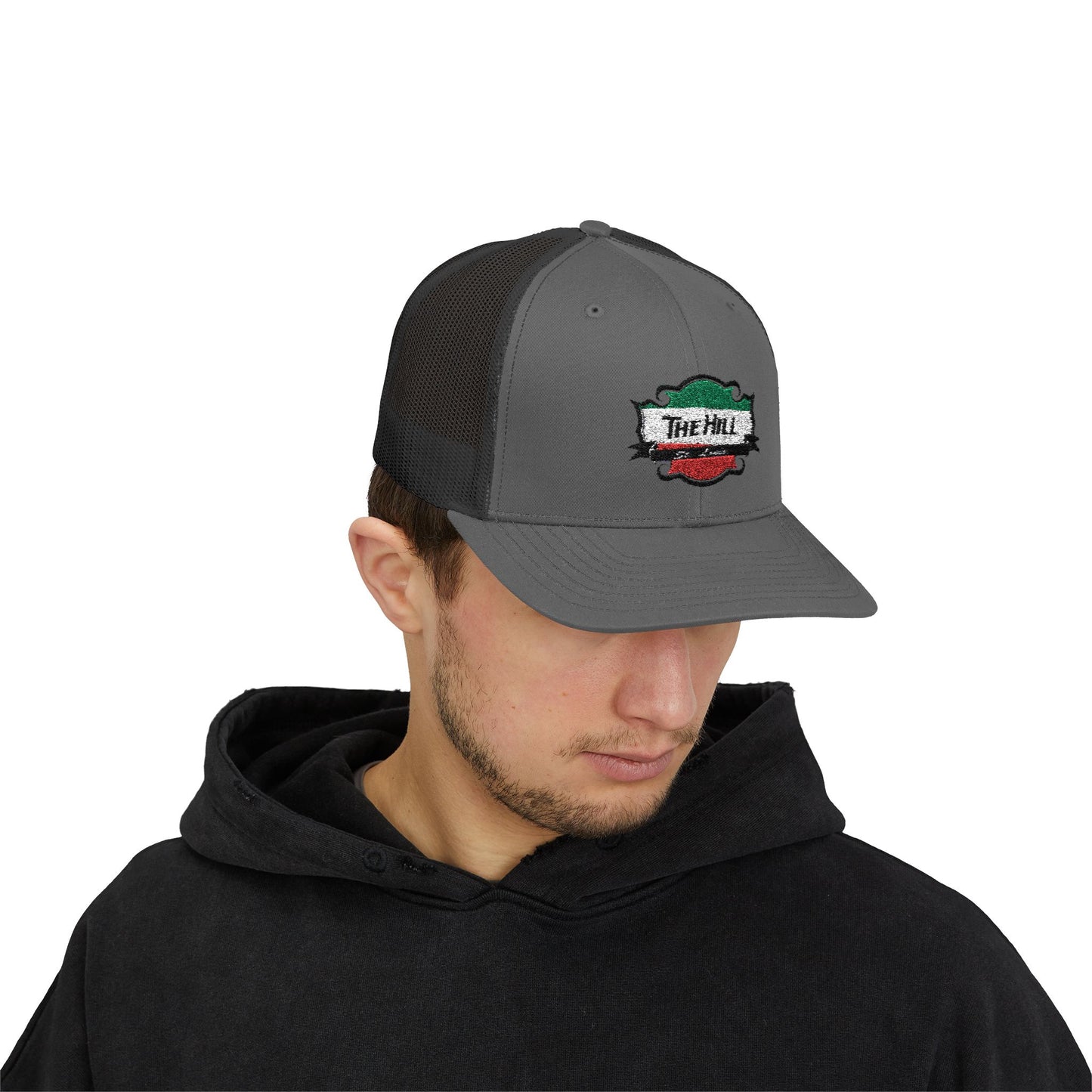 Trucker Cap The Hill St Louis Italian Fare Neighborhood Snapback Hat Printify
