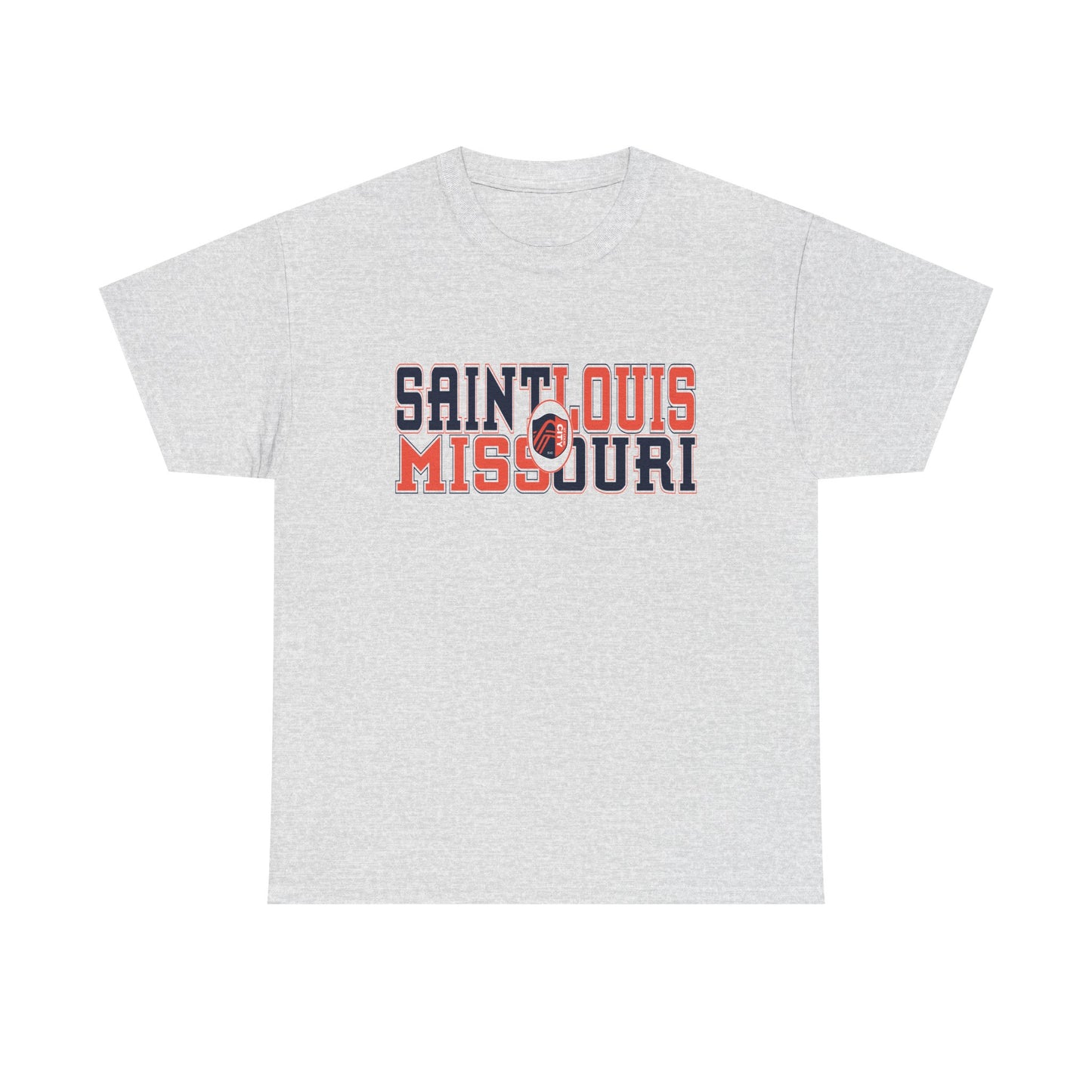 Saint Louis Missouri Tee in Blue and Red Font