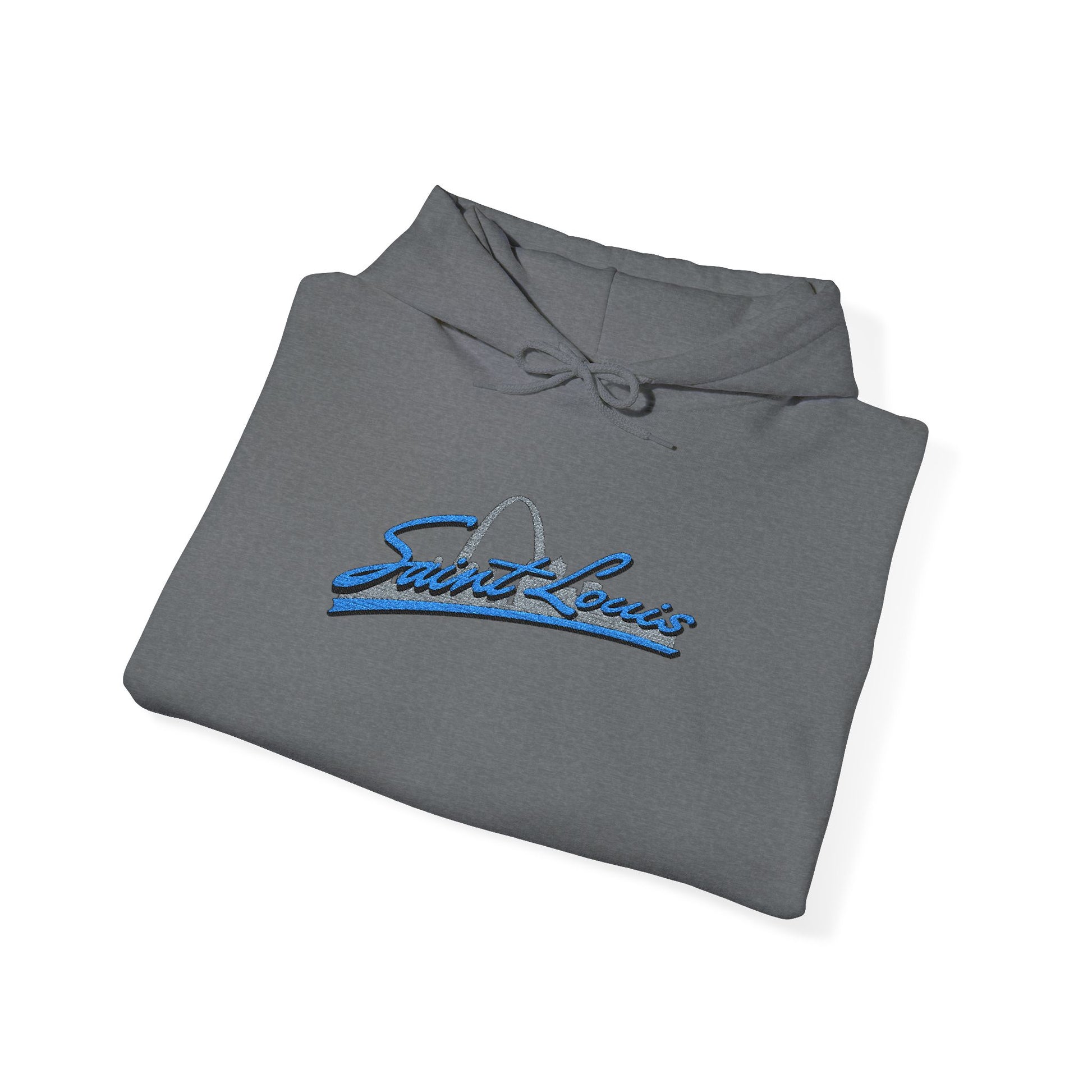 Embroidered Hoodie- Saint Louis Printify