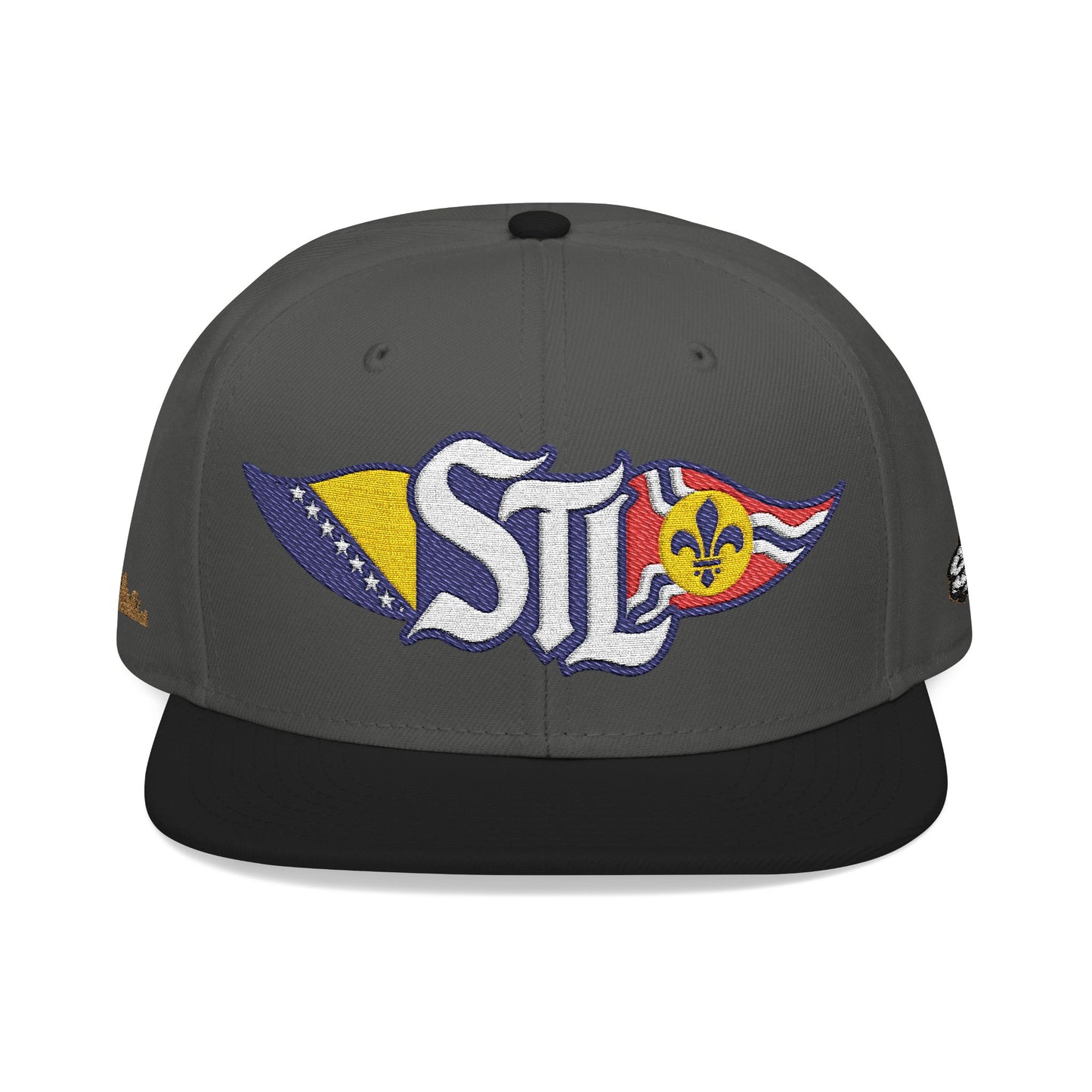 Embroidered Snapback Hat — Saint Louis-Bosnia flag Logo