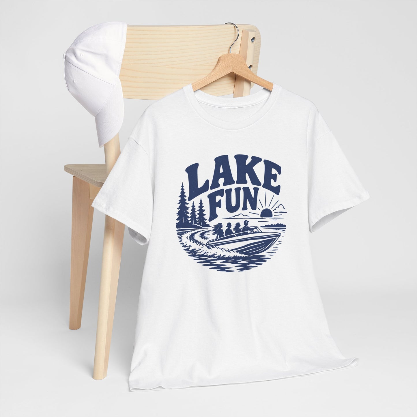 Lake Fun Boat T-Shirt — Vintage Lakeside Summer Tee