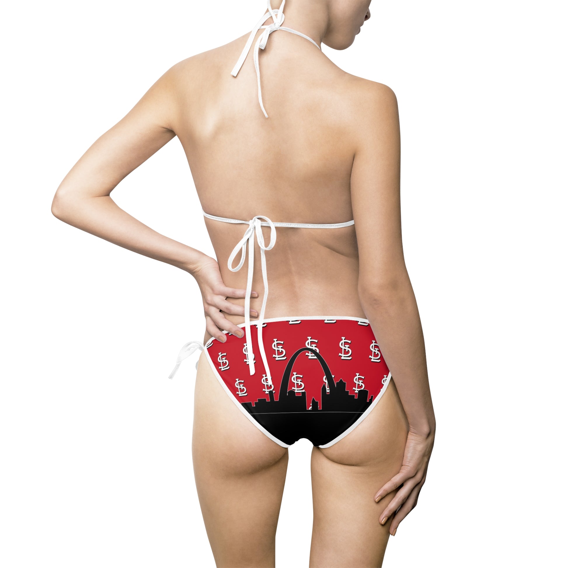 Red St. Louis Bikini Swimsuit Printify