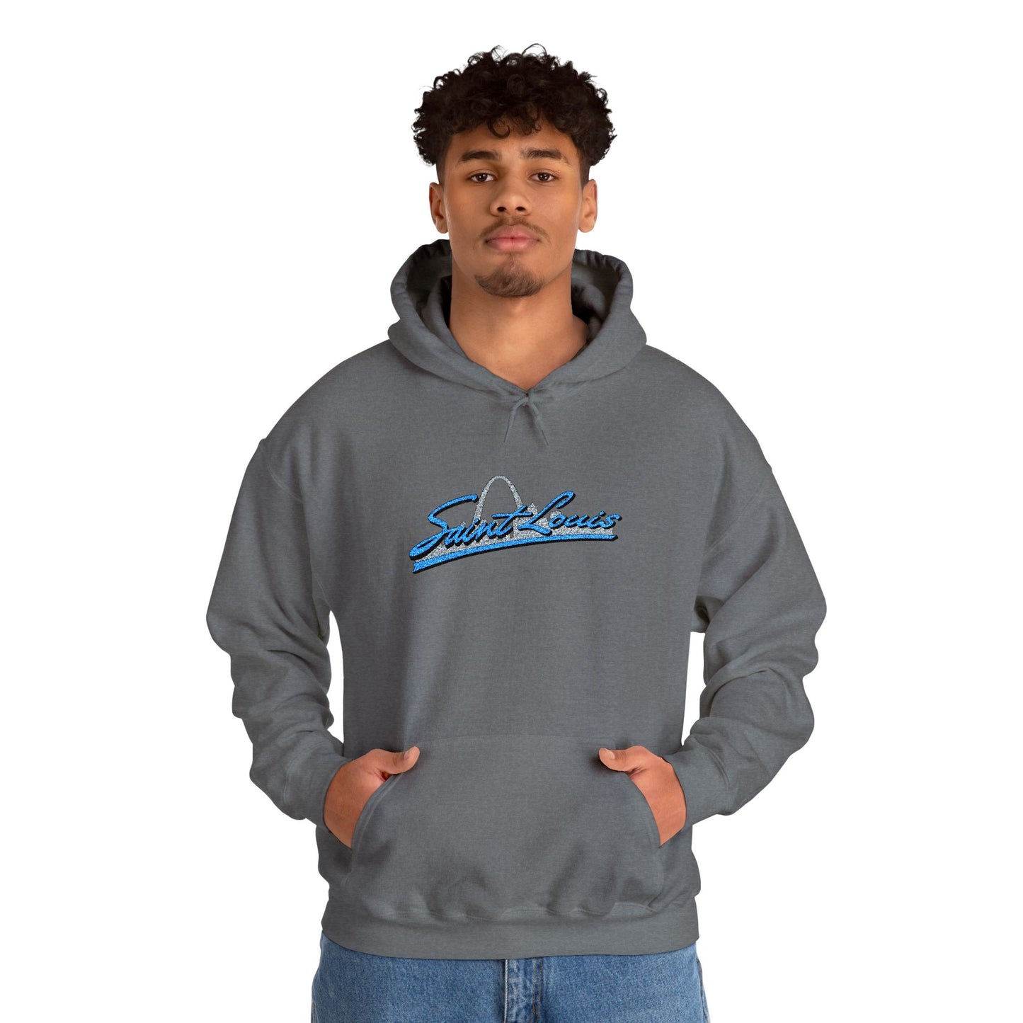 Embroidered Hoodie- Saint Louis Printify
