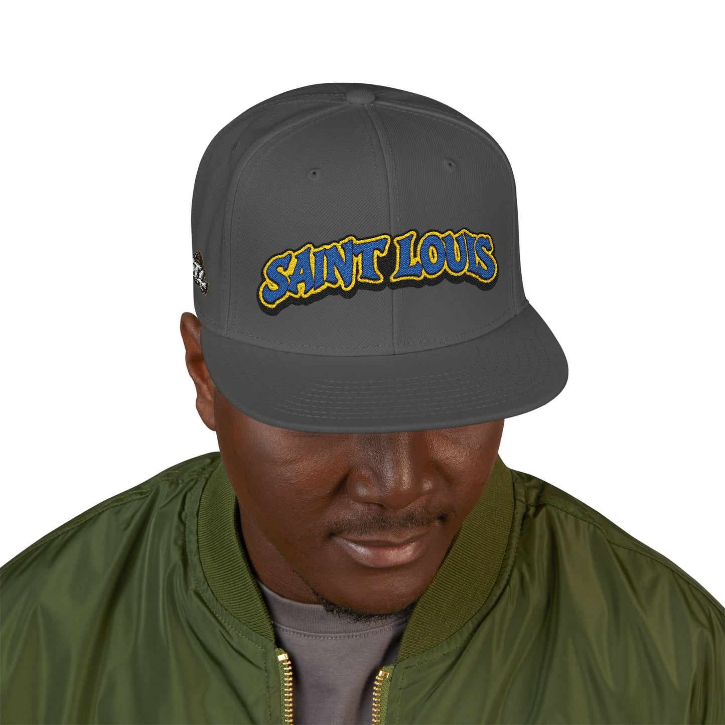 St. Louis Embroidered Snapback Hat — Retro Script Logo Cap