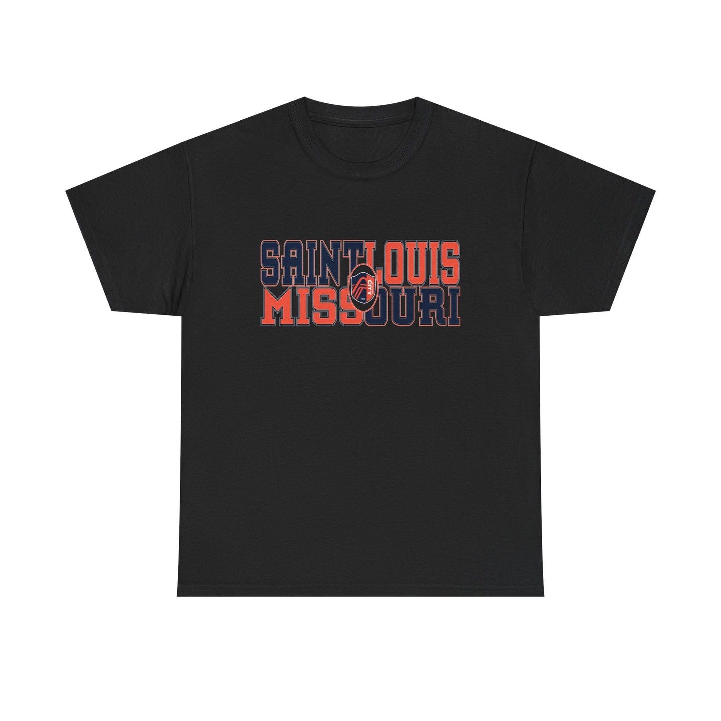 Saint Louis Missouri Tee in Blue and Red Font