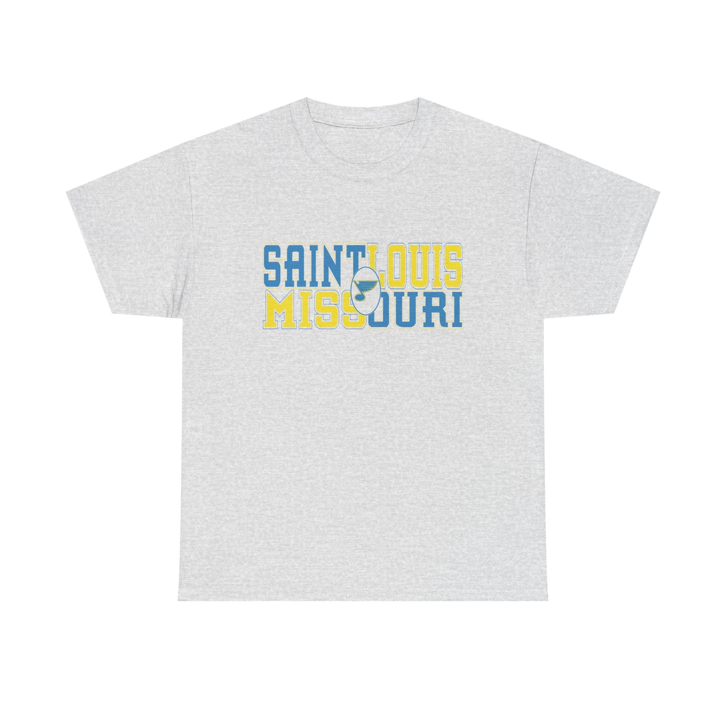 Saint Louis Missouri Tee in Blue & Gold Font