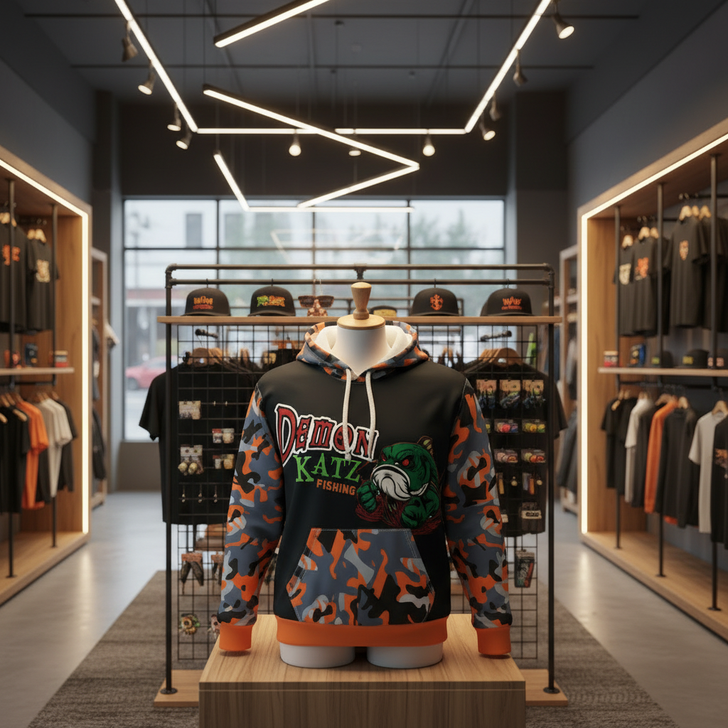 Fishing Hoodie - Demon Katz Camo Pullover