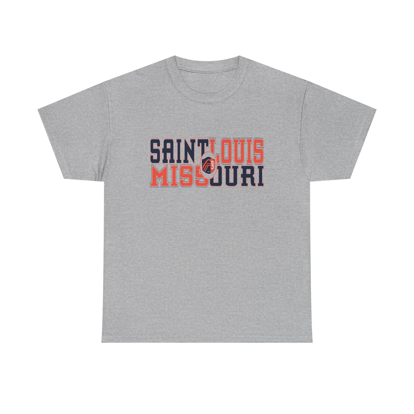 Saint Louis Missouri Tee in Blue and Red Font