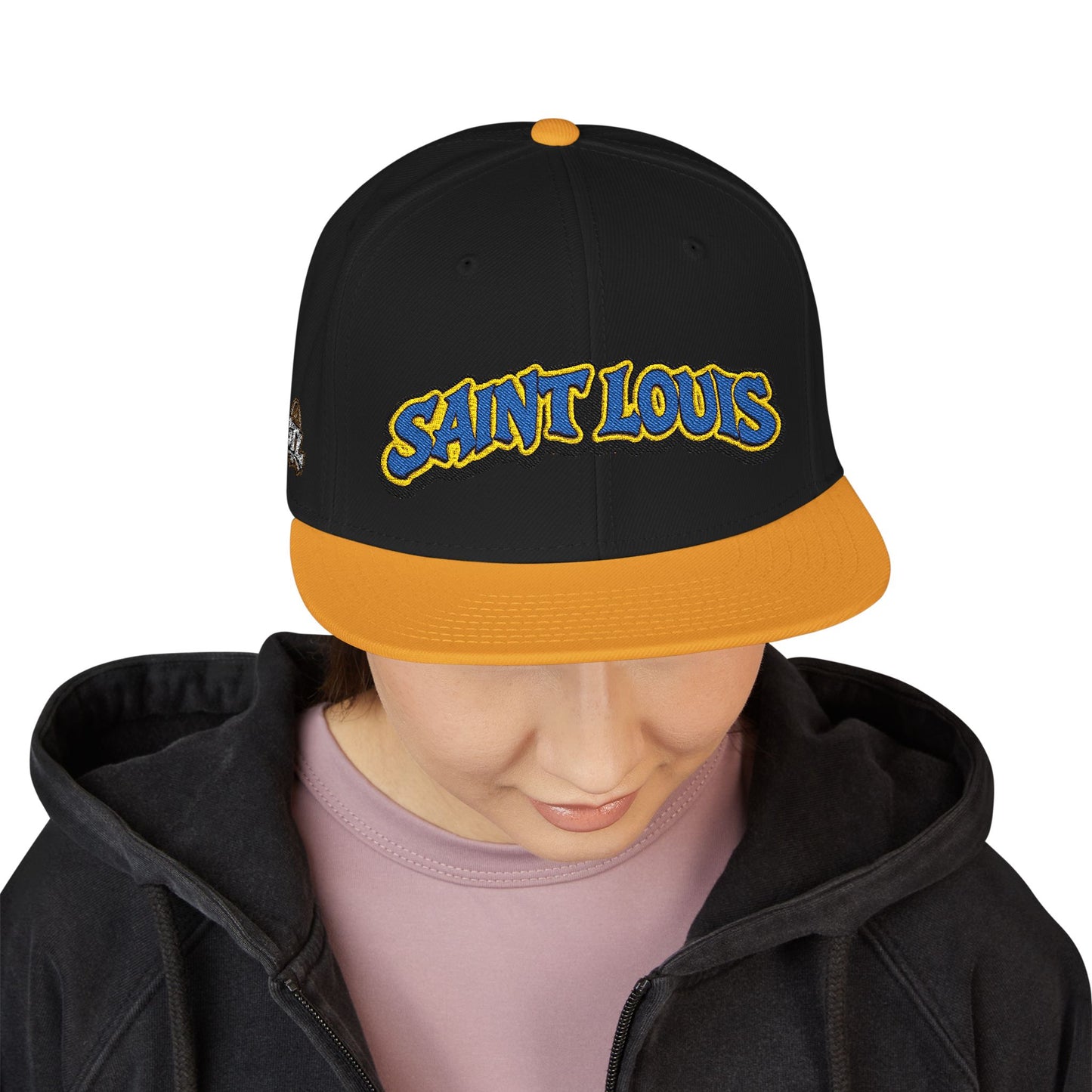 St. Louis Embroidered Snapback Hat — Retro Script Logo Cap