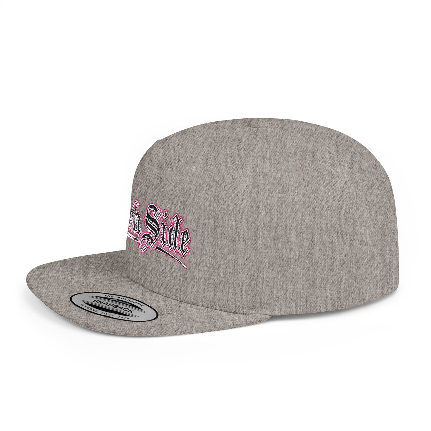 South Side Flat Bill Snapback Pink outline Printify