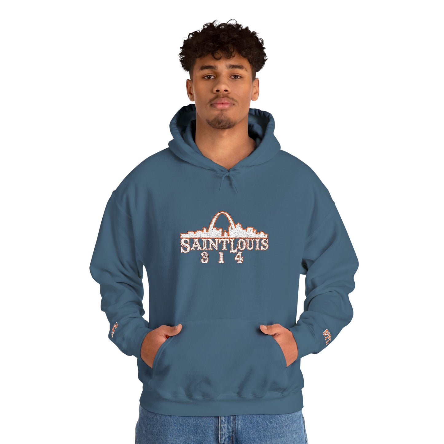 St. Louis Skyline Embroidered Hoodie Printify