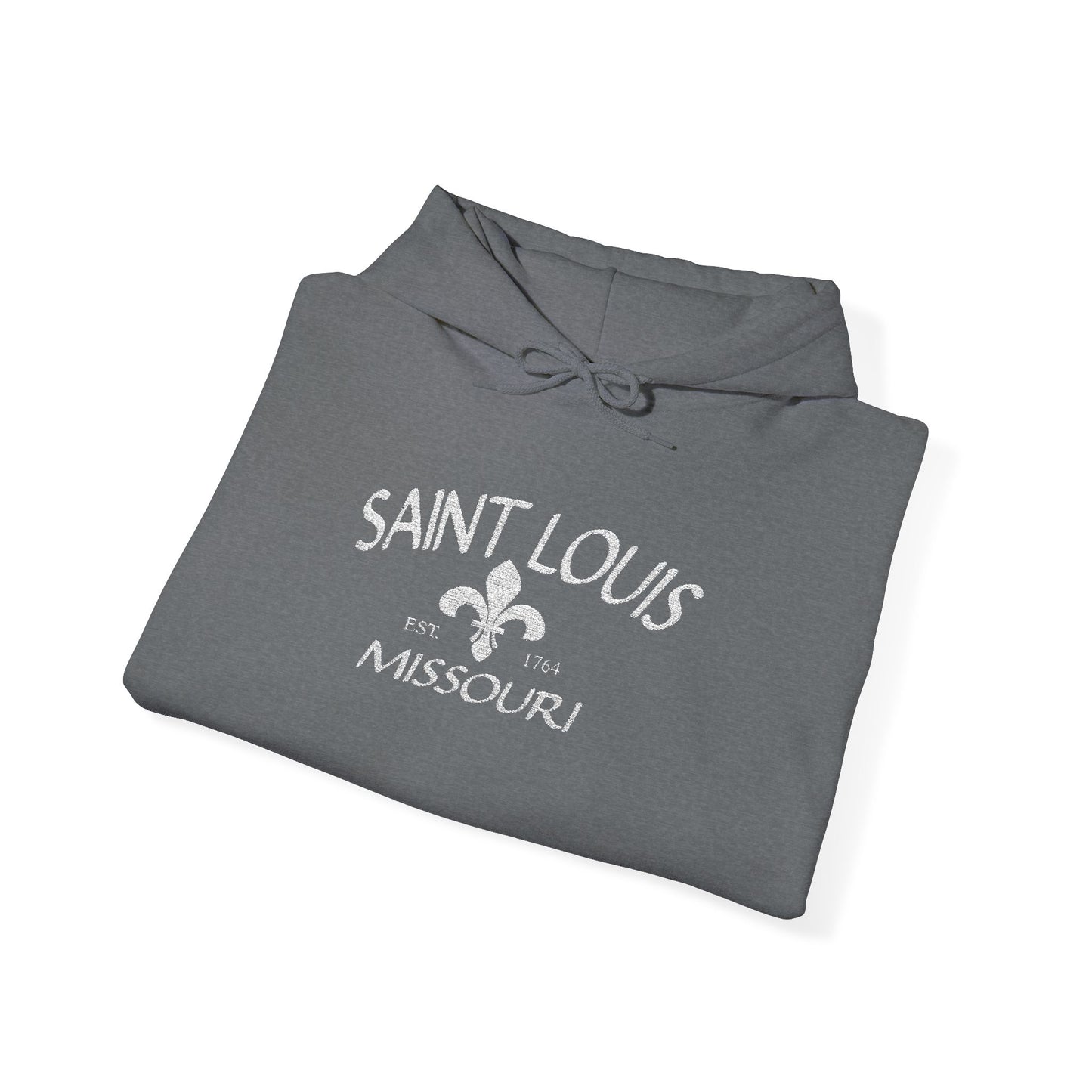Saint Louis Missouri Embroidered Hoodie — White Lettering Printify