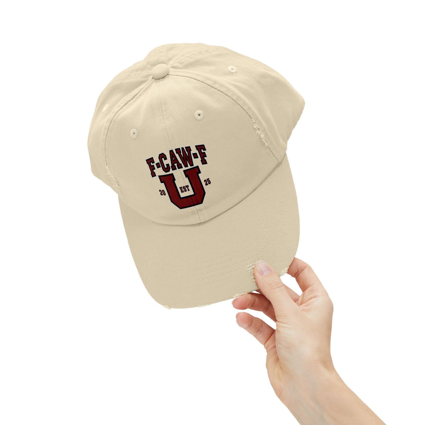 F-CAW-F U Distressed Cap