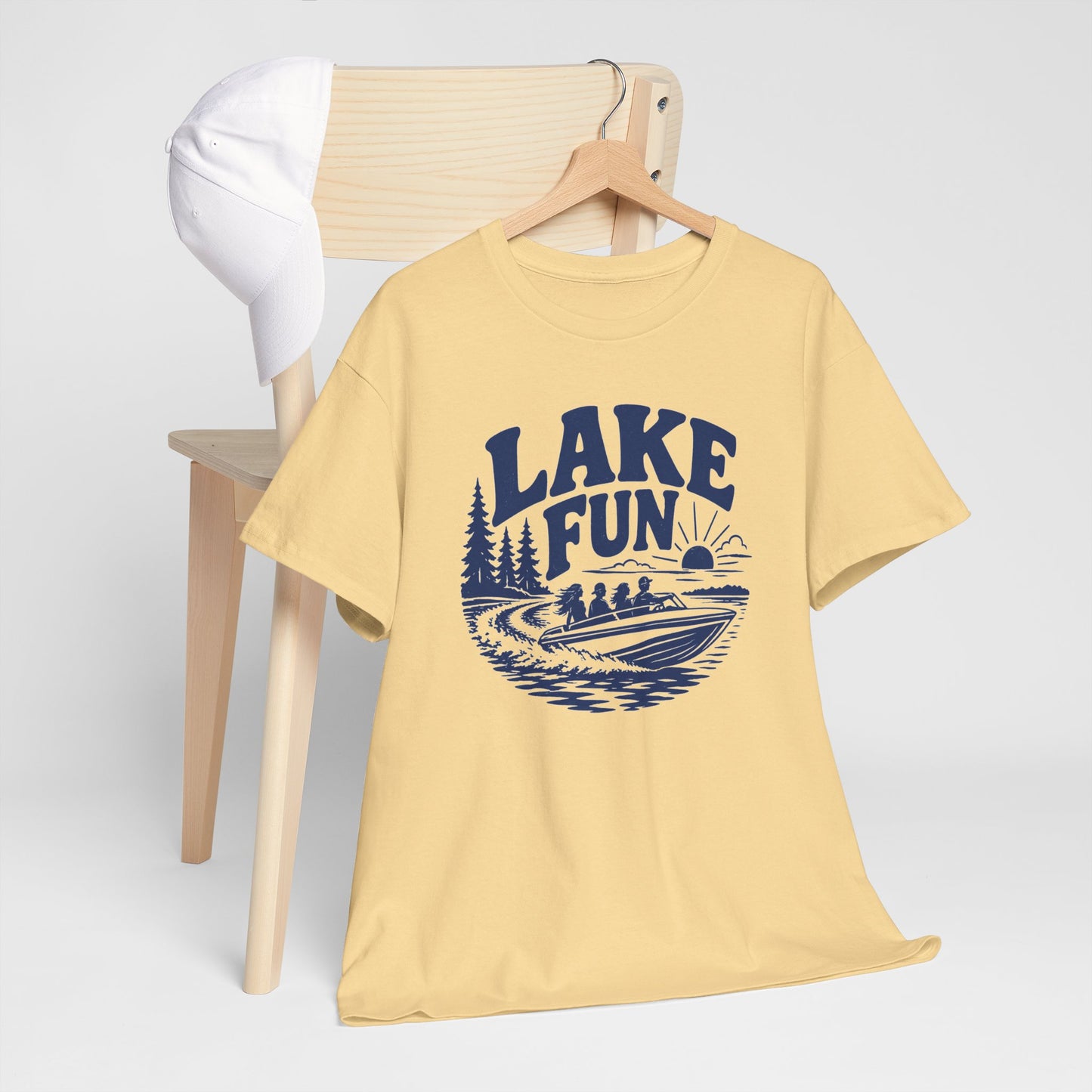 Lake Fun Boat T-Shirt — Vintage Lakeside Summer Tee