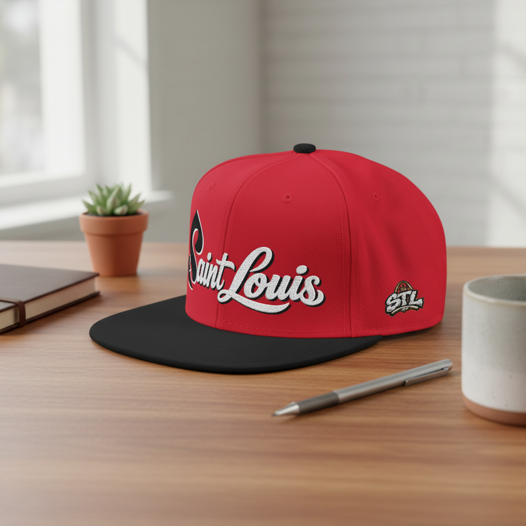 Embroidered 'Saint Louis' Snapback Hat⚠️ Contains AI-generated models