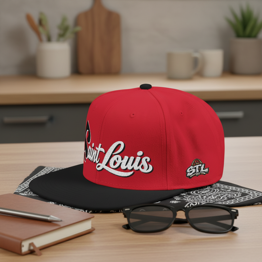 Embroidered 'Saint Louis' Snapback Hat⚠️ Contains AI-generated models