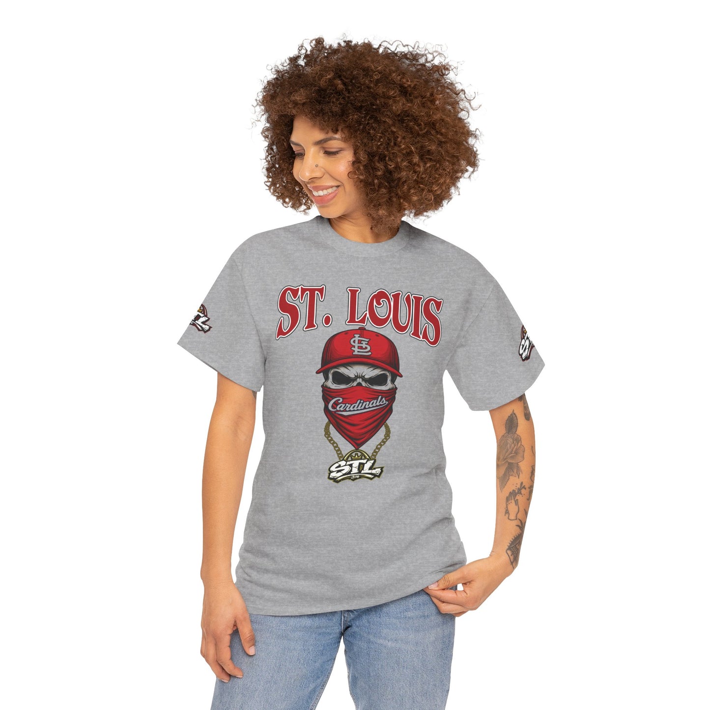 St. Louis Cardinals Masked Fan T-Shirt — STL Baseball Tee ⚠️ Contains AI-generated models