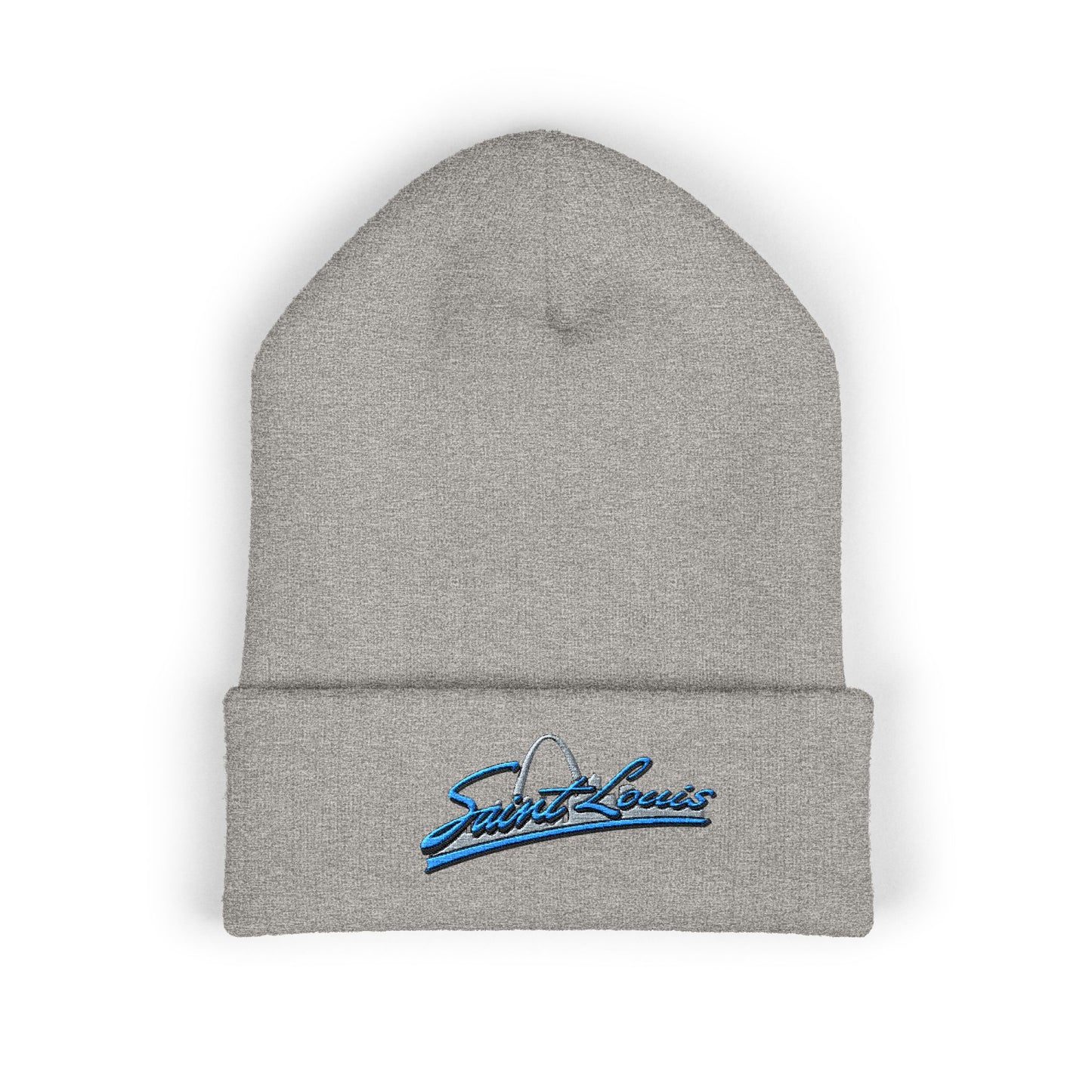 Embroidered Beanie- Saint Louis Blue lettering