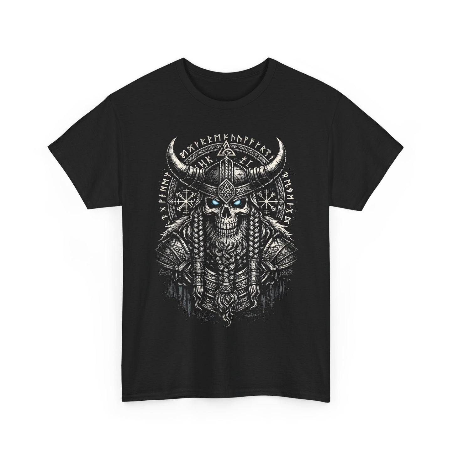 Viking Skull Warrior Tee – Norse Rune Heavy Metal T-Shirt