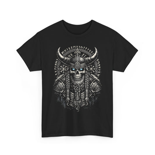 Viking Skull Warrior Tee – Norse Rune Heavy Metal T-Shirt
