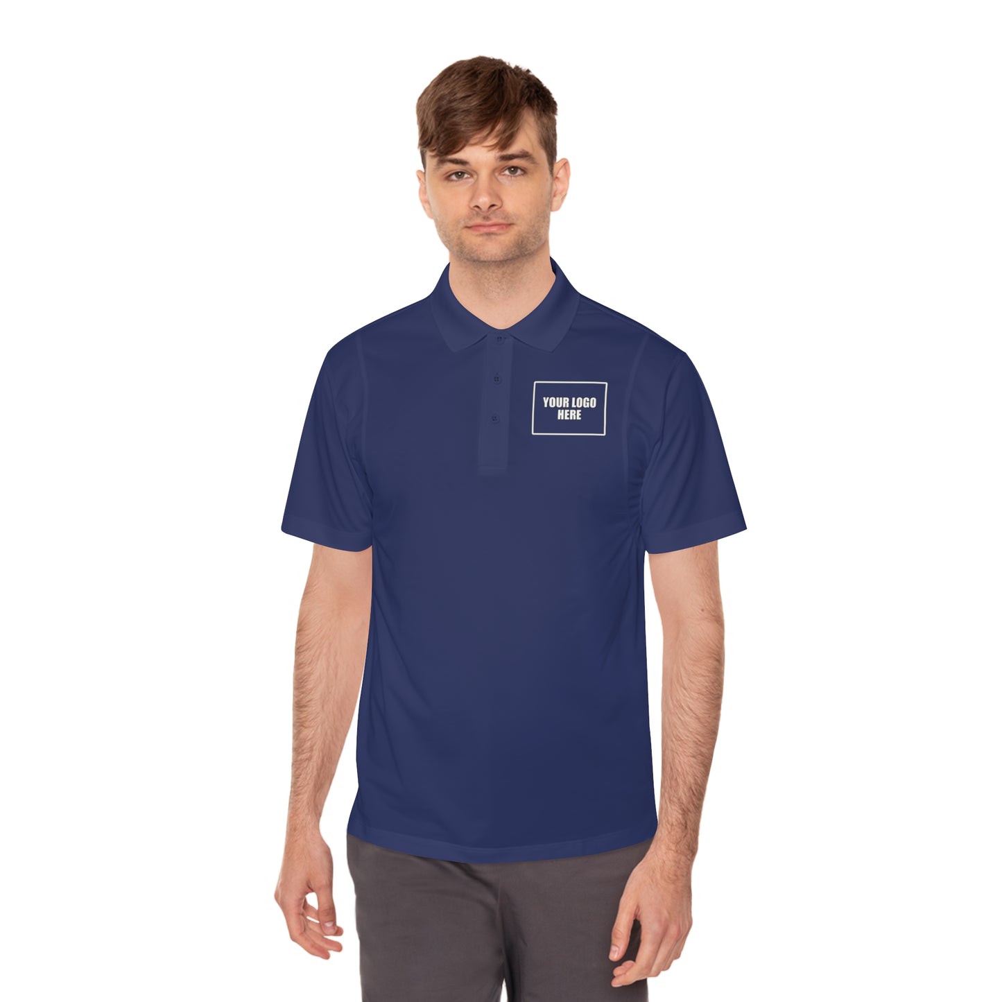 Customizable Sport Polo Work Shirt with Front Pocket Logo