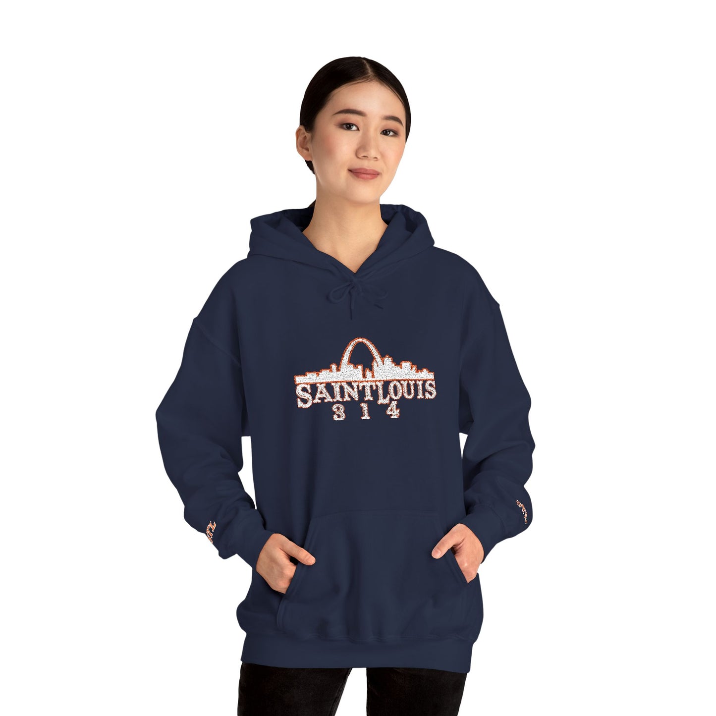 St. Louis Skyline Embroidered Hoodie Printify