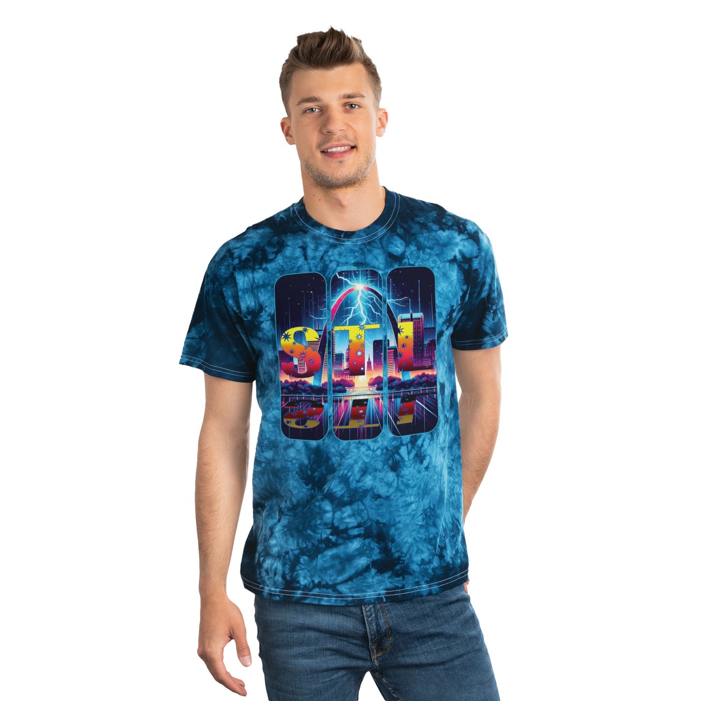 STL Graphic Tee, Crystal Tie-Dye Shirt