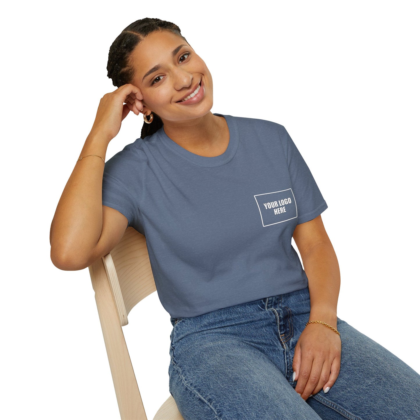 Custom Front Pocket Logo Work T-Shirt