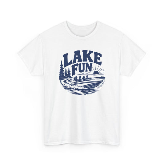 Lake Fun Boat T-Shirt — Vintage Lakeside Summer Tee