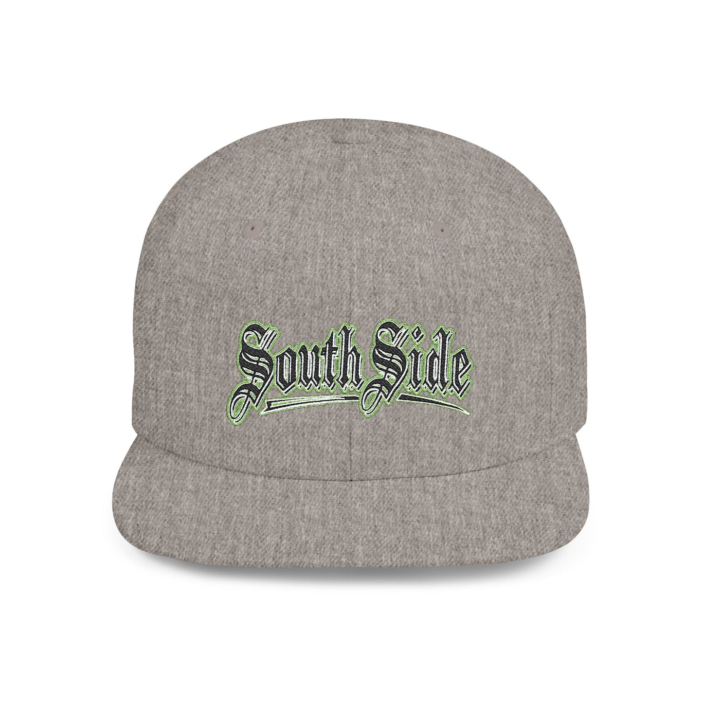 South Side Flat Bill Snapback Green outline Printify