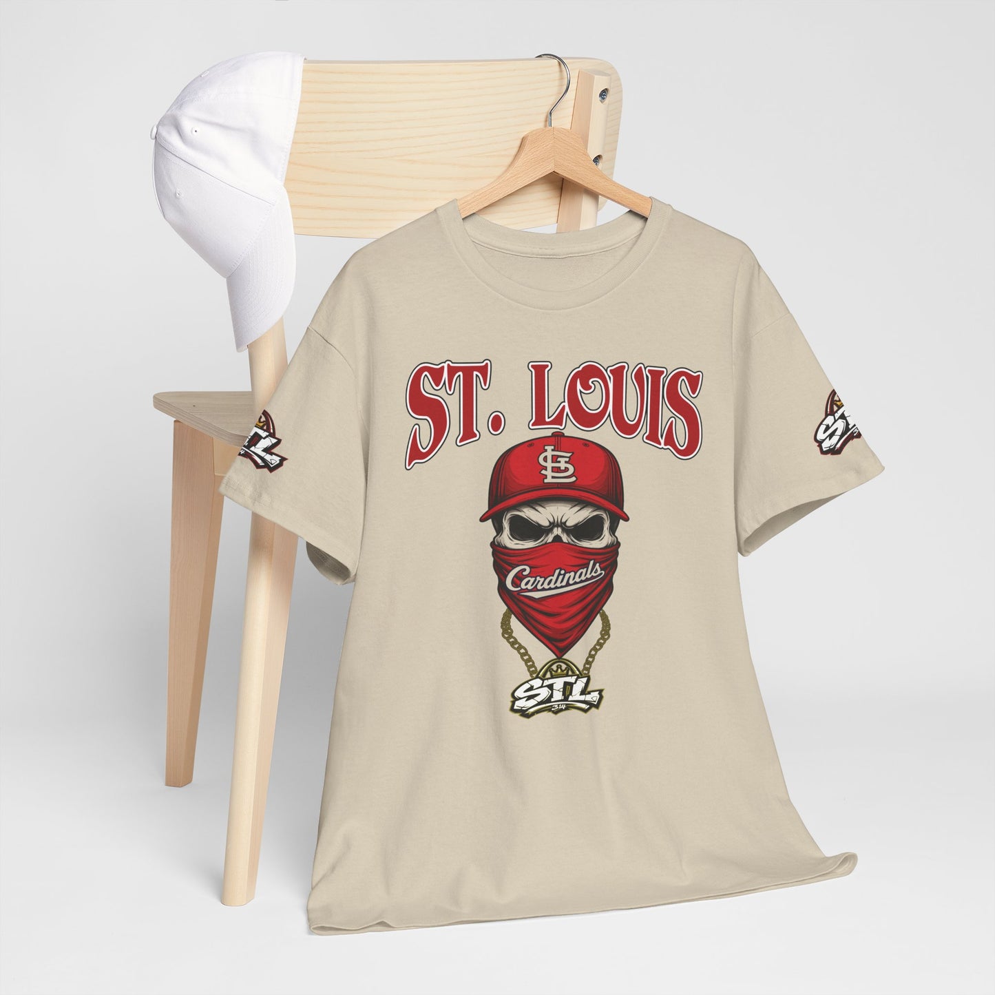 St. Louis Cardinals Masked Fan T-Shirt — STL Baseball Tee ⚠️ Contains AI-generated models