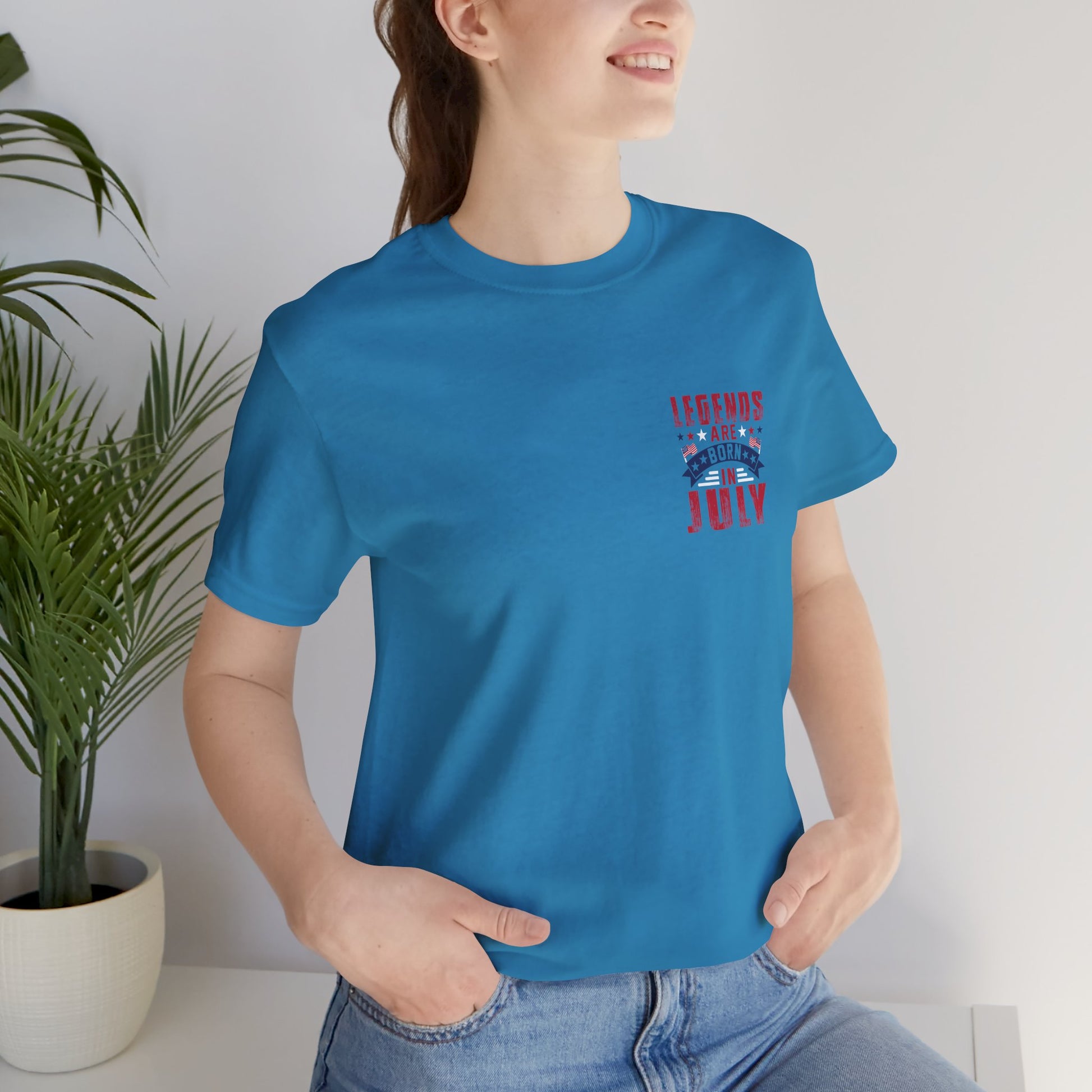Legends Are Born in July Unisex Jersey Short Sleeve Tee Printify