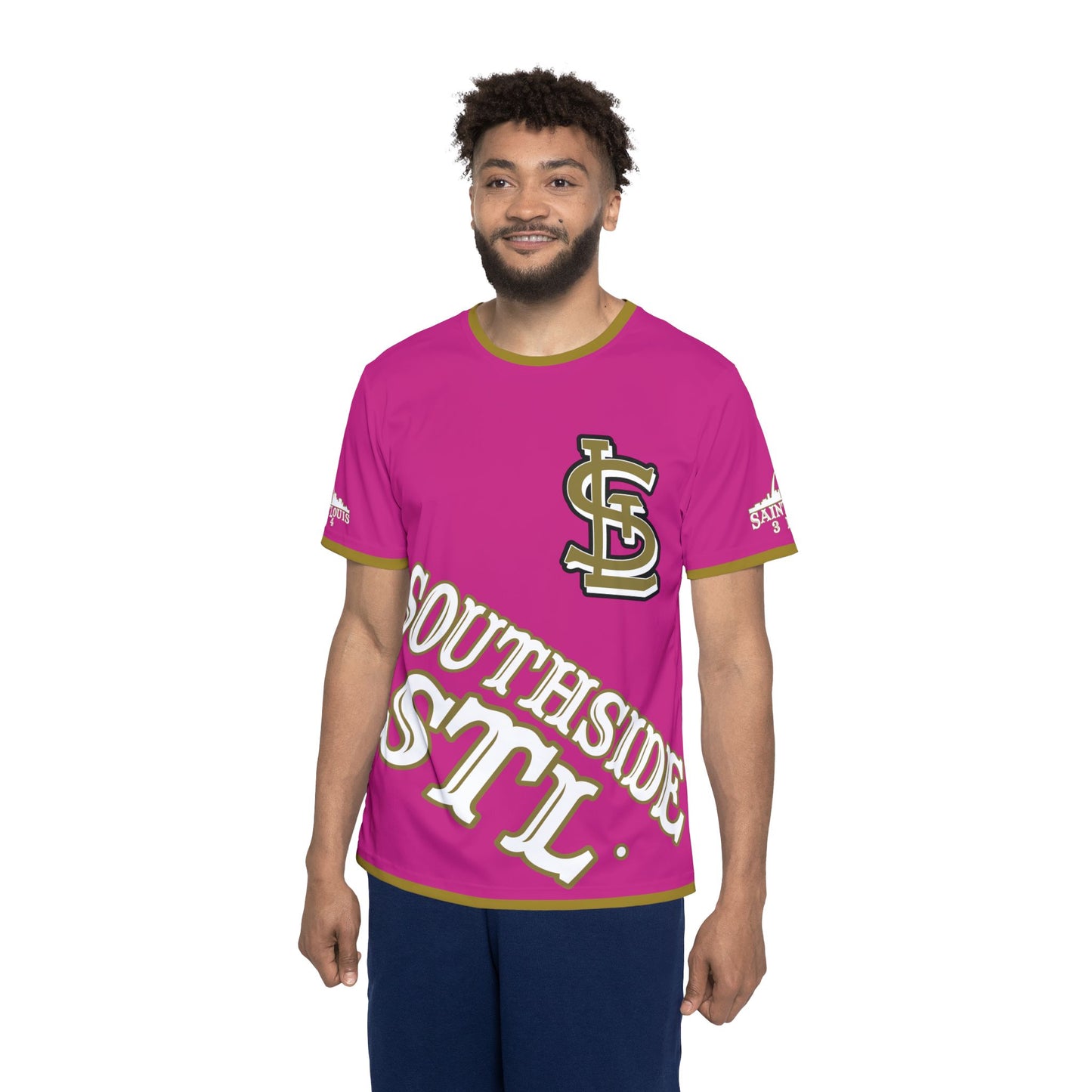 Southside STL All Over Print Sport Jersey (Pink)– Gold Skyline Edition