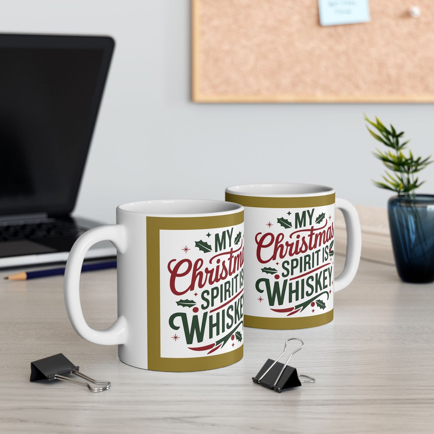 Mug - My Christmas Spirit is Wiskey - Ceramic Mug 11oz 15oz