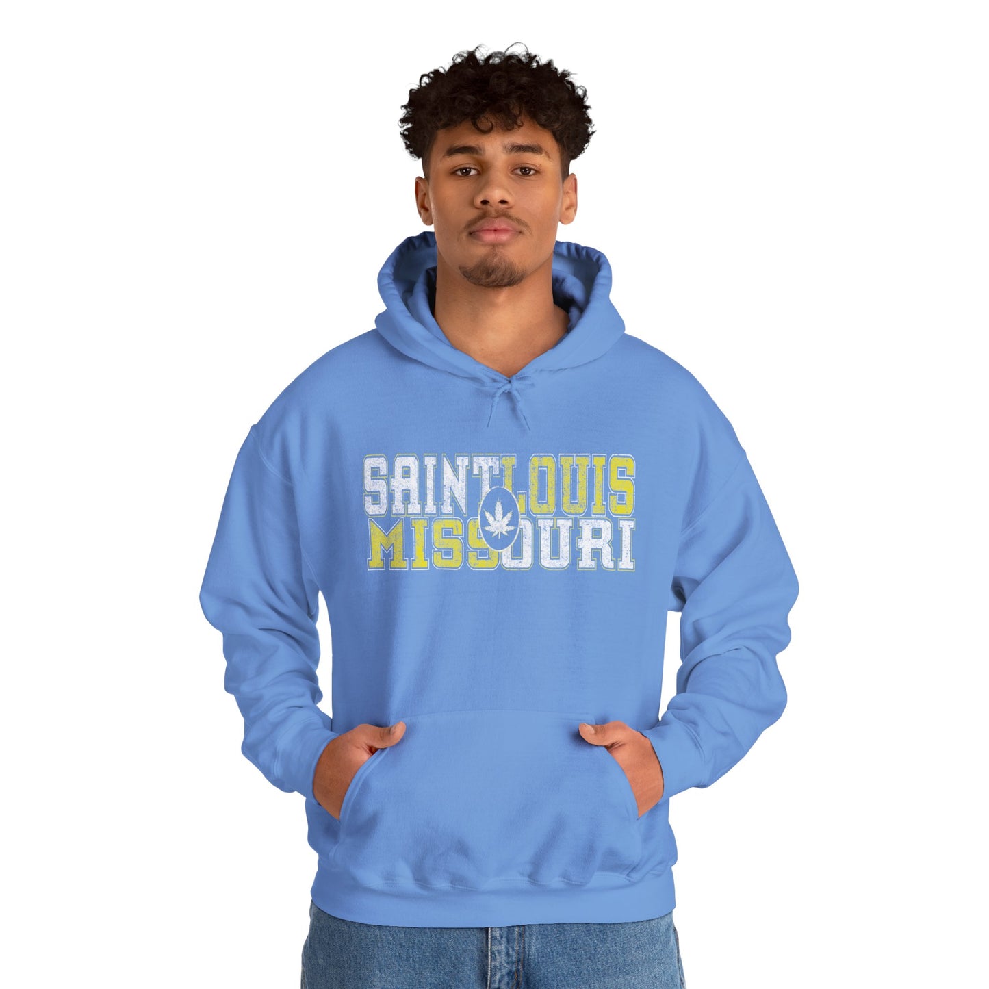 Saint Louis Missouri Hoodie – Retro Collegiate Design with Leaf Emblem