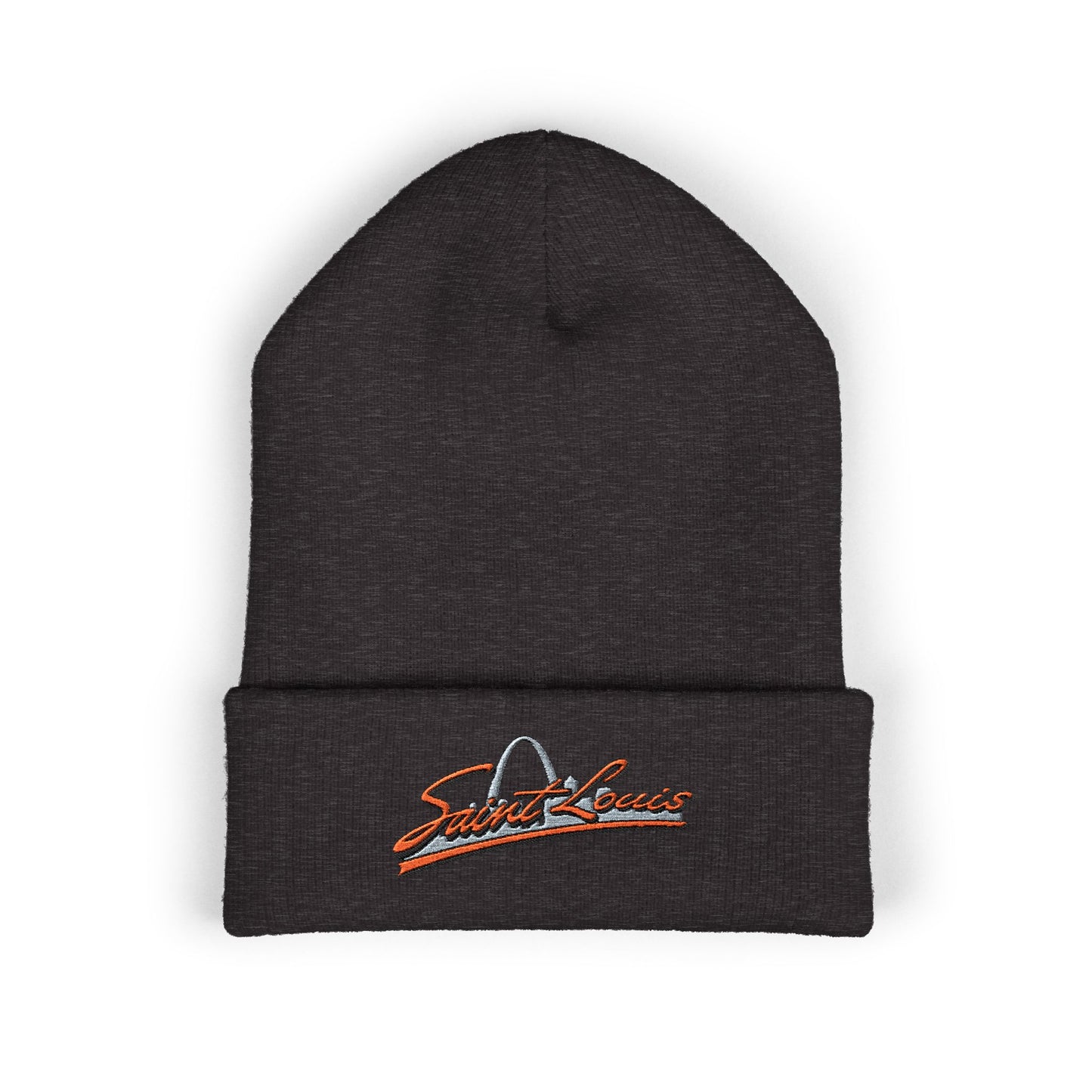 Embroidered Beanie- Saint Louis Orange Lettering