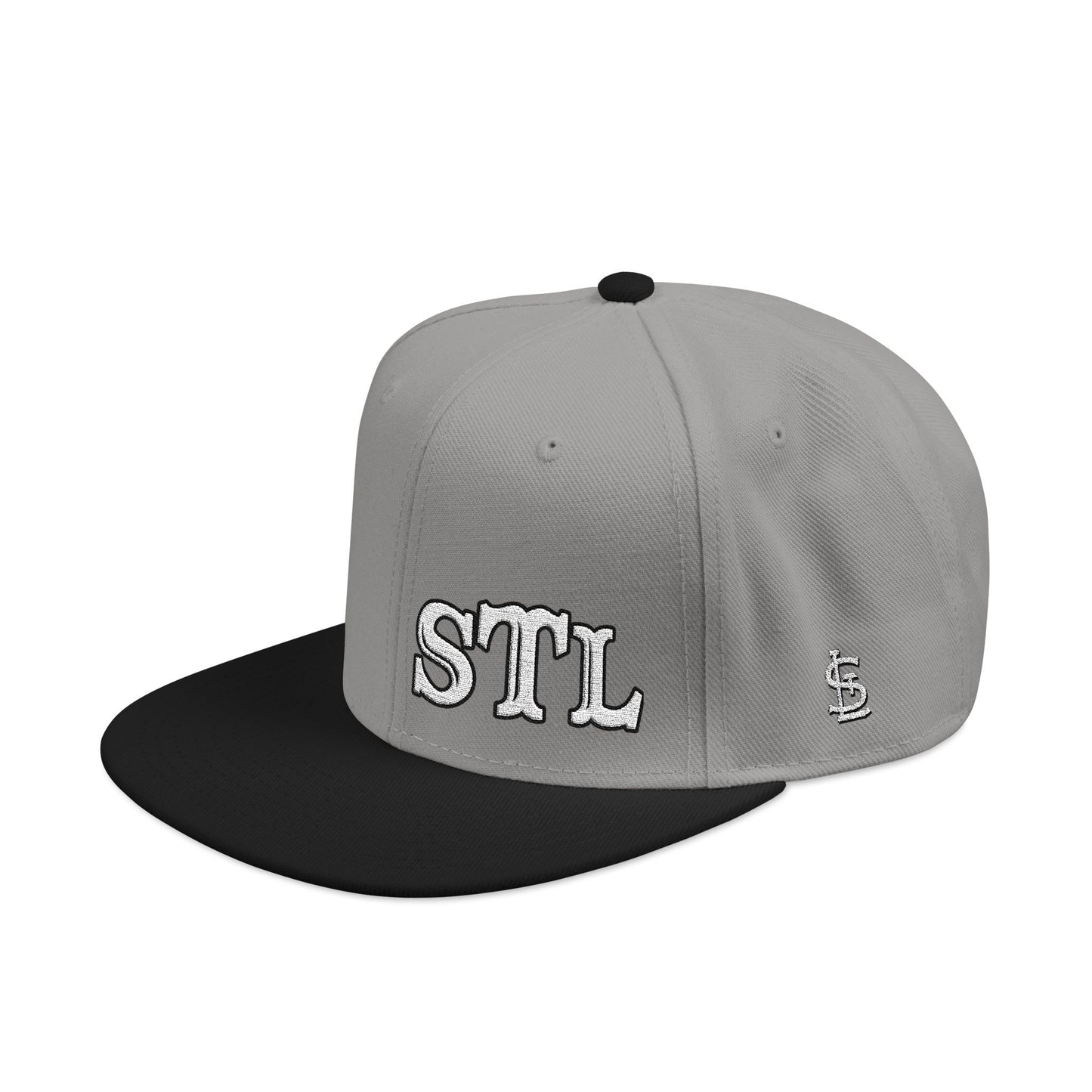 STL Embroidered Snapback Hat-White Lettering Printify